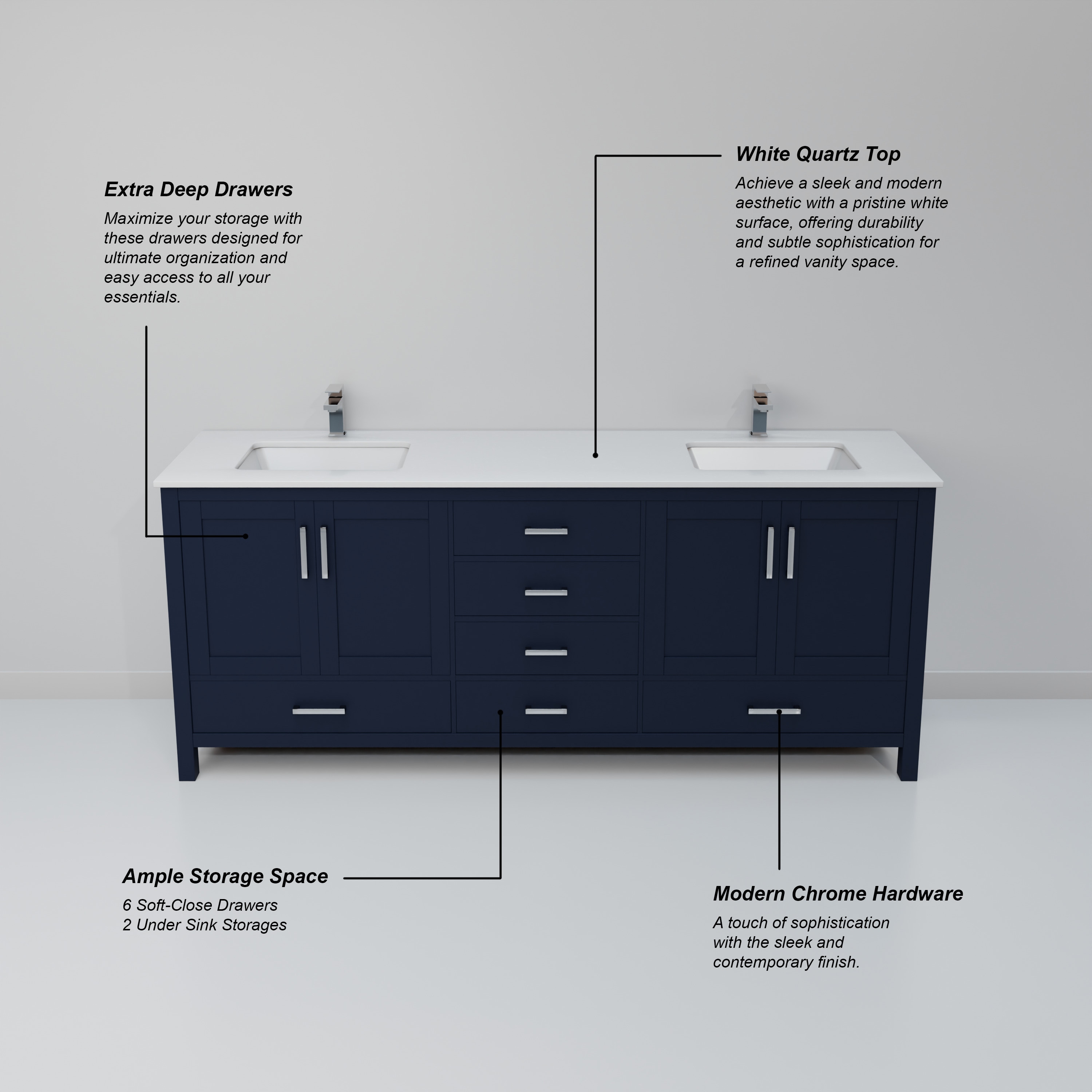 Lexora LJ342272DEWQM70 Bath-Vanity-Combo - View #9