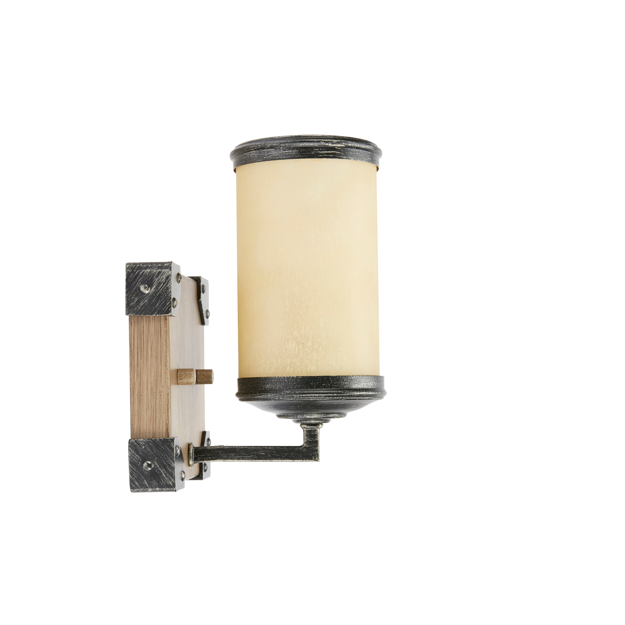 Stardust Brown Cylinder Vanity Light with Creme Parchment Shade