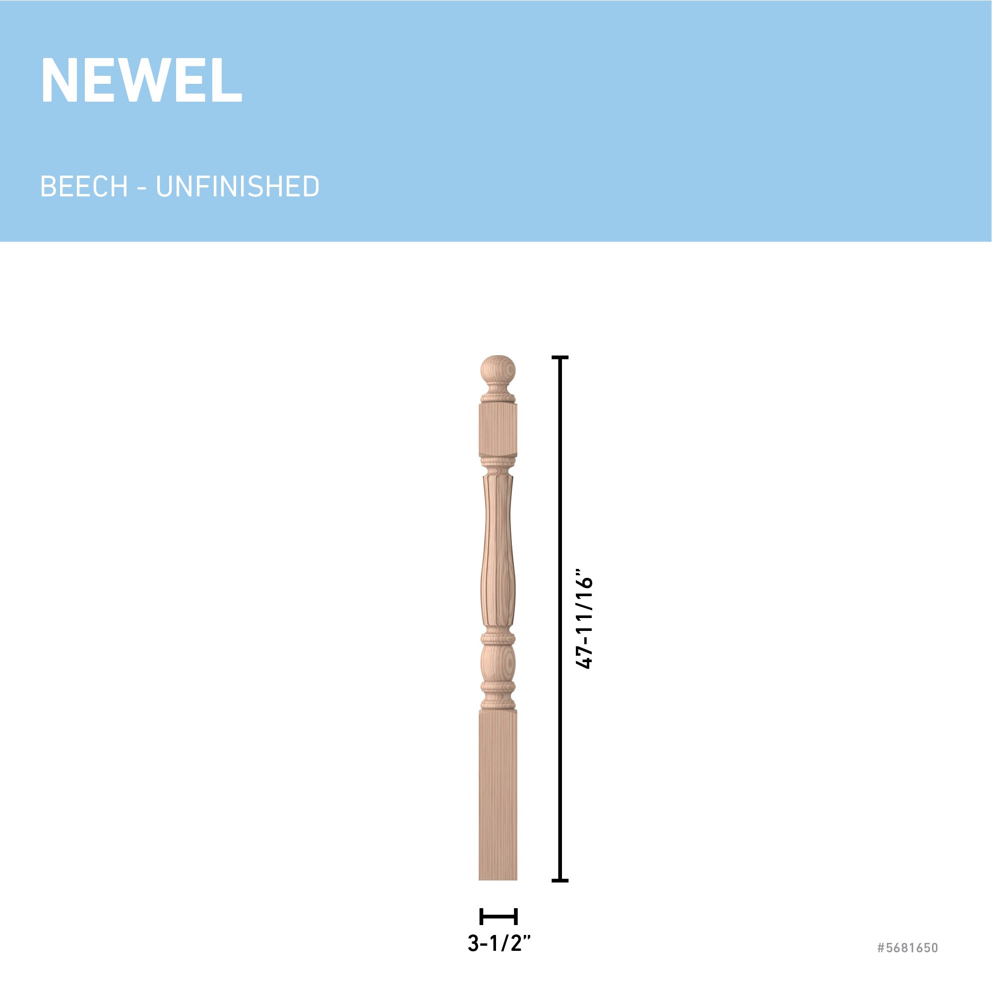 L.J. Smith Stair Systems LJF-3340BT-B Interior-Stairpart-Newel-Posts - View #3
