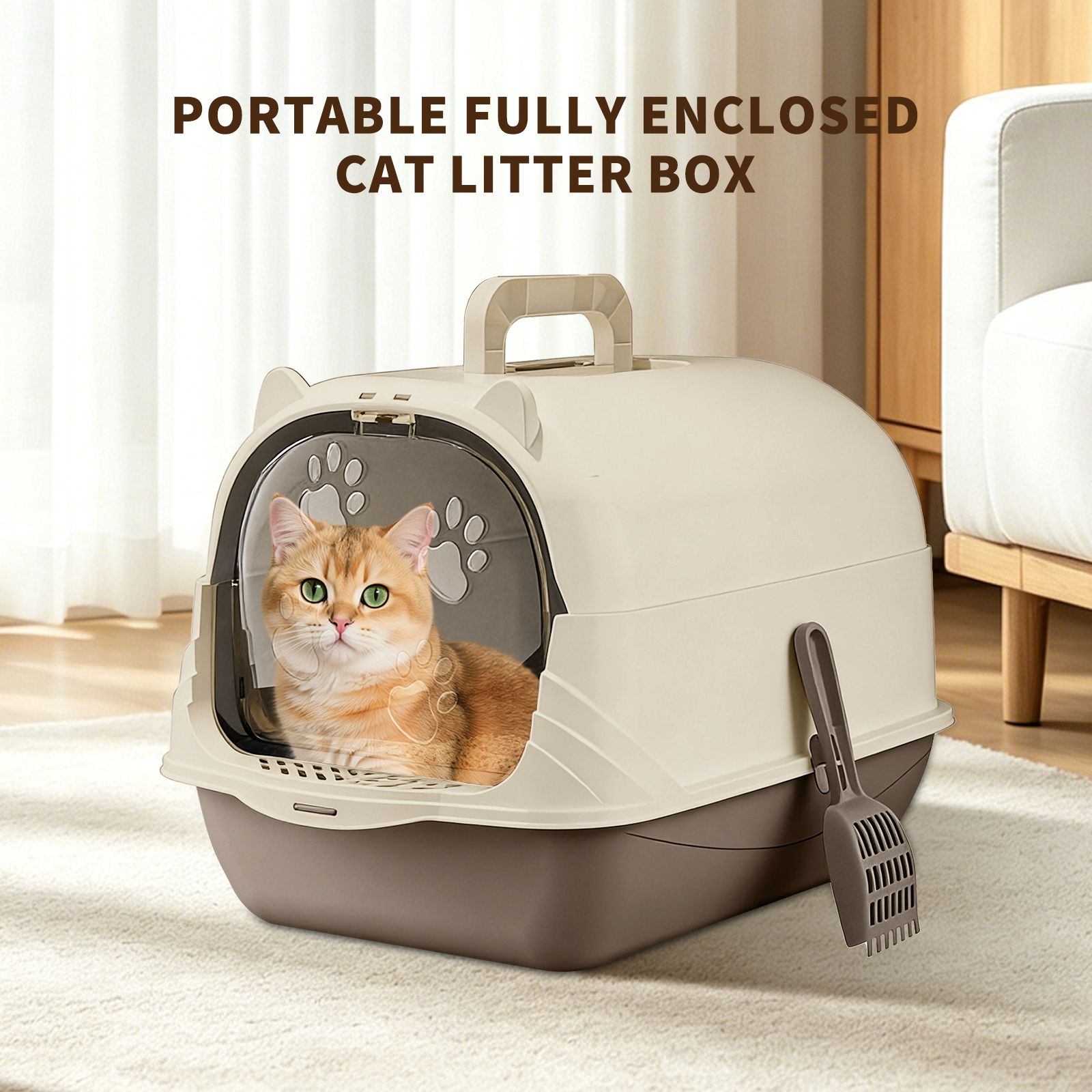 JUSHUA - Handheld and portable cat litter box with large capacity and easy storage suitable for v...