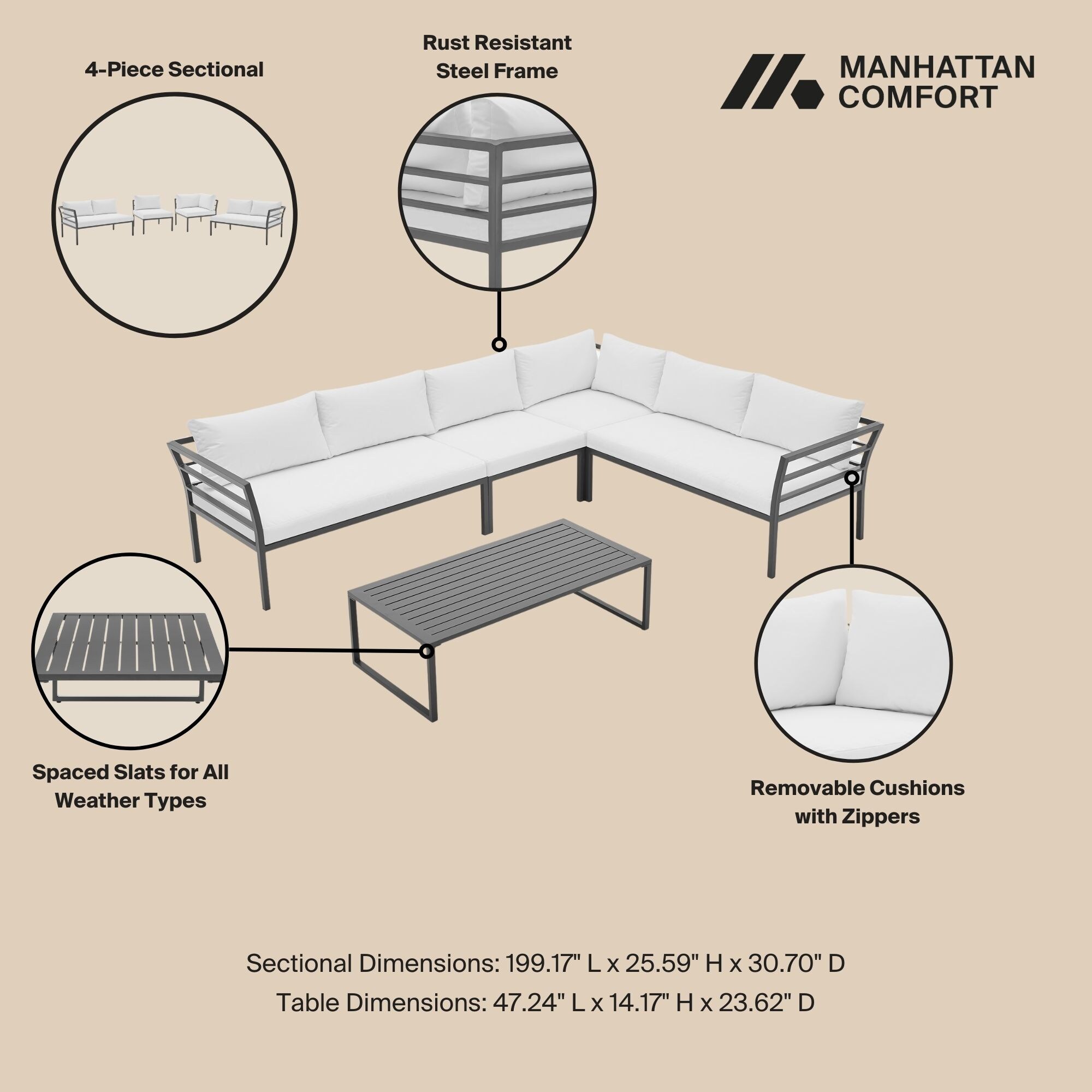Manhattan Comfort OD-CV026-WH Patio-Conversation-Sets - View #4