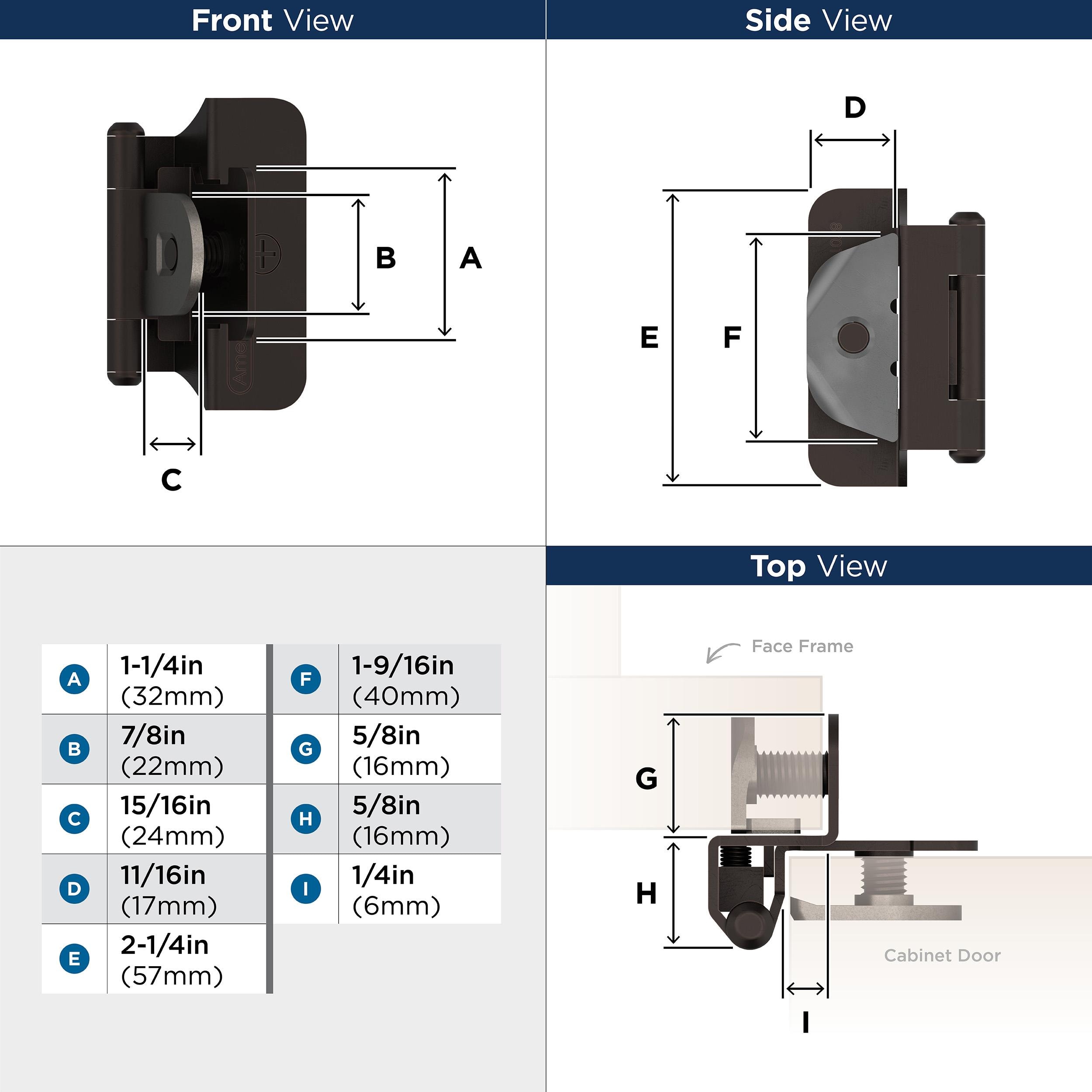 Amerock BPR8701ORB Cabinet-Hinges - View #5