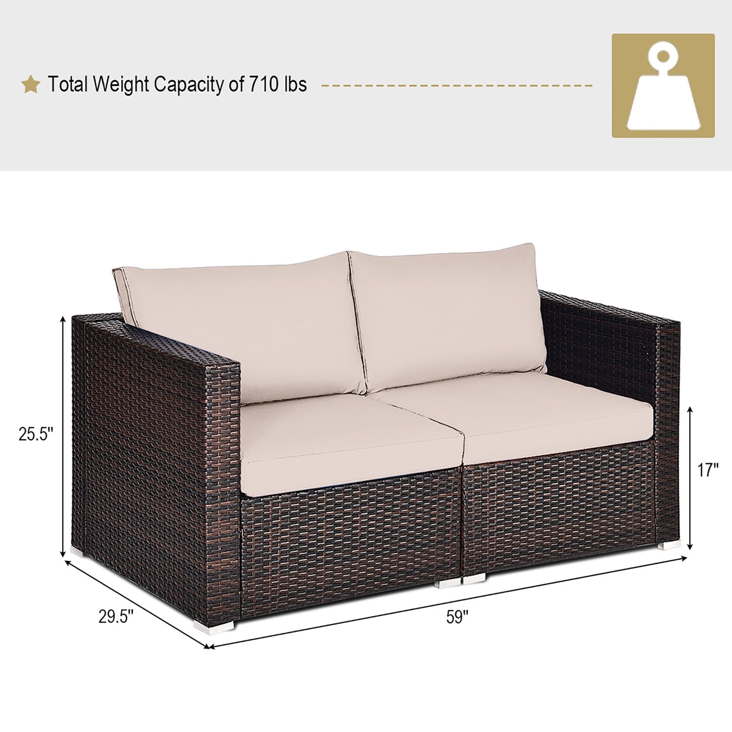 Costway CSHY004633 Patio-Sofas-Daybeds - View #3