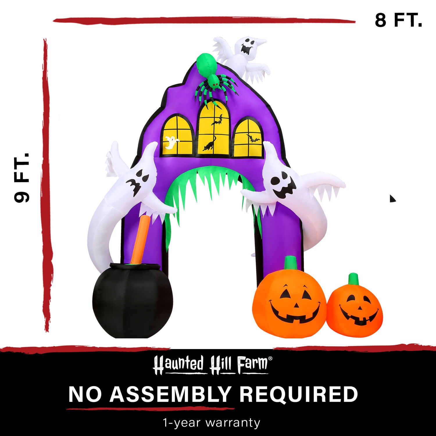 Haunted Hill Farm HIHARCH091-L Outdoor-Halloween-Decor - View #3