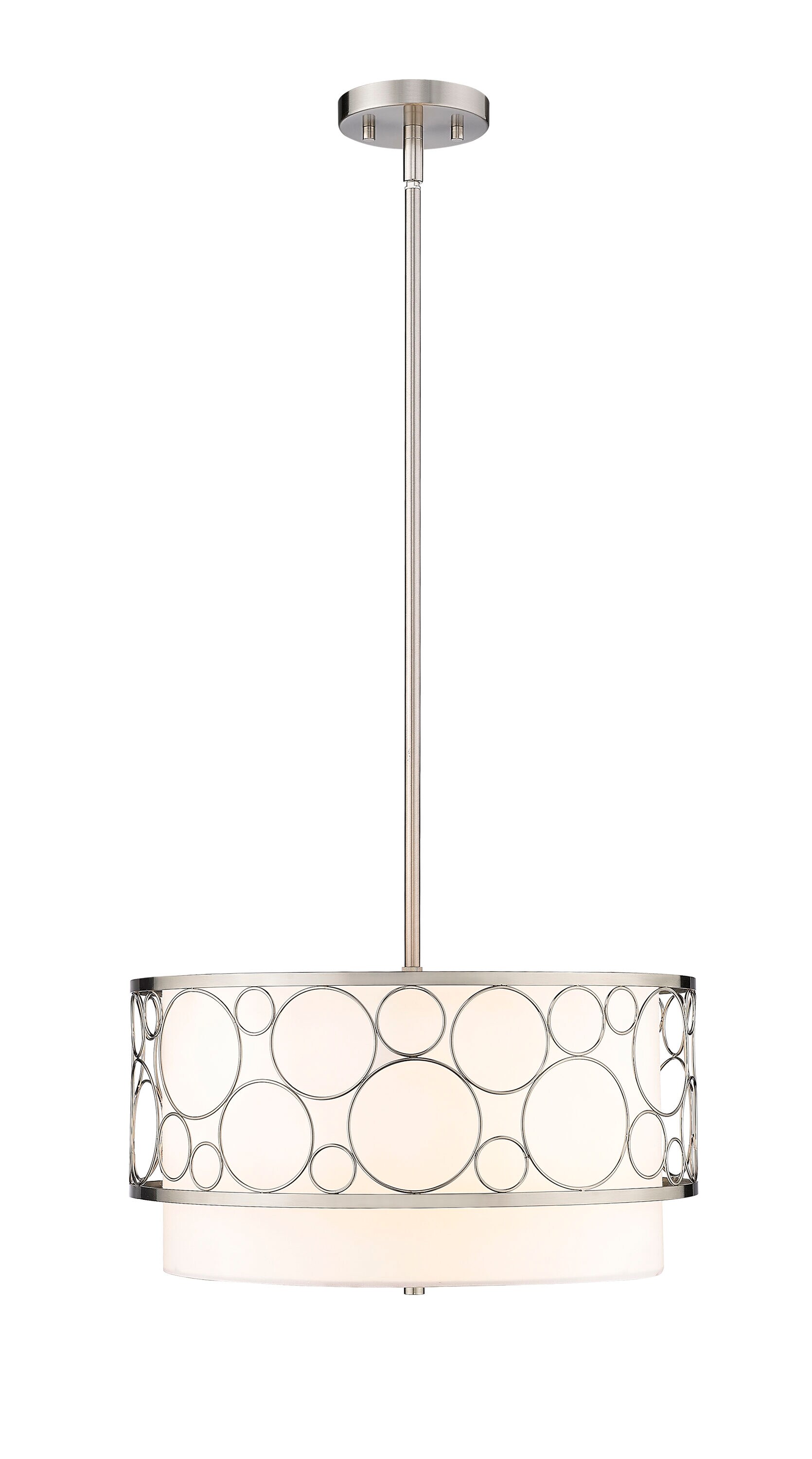 Kendall 17" Brushed Nickel LED Drum Pendant Light