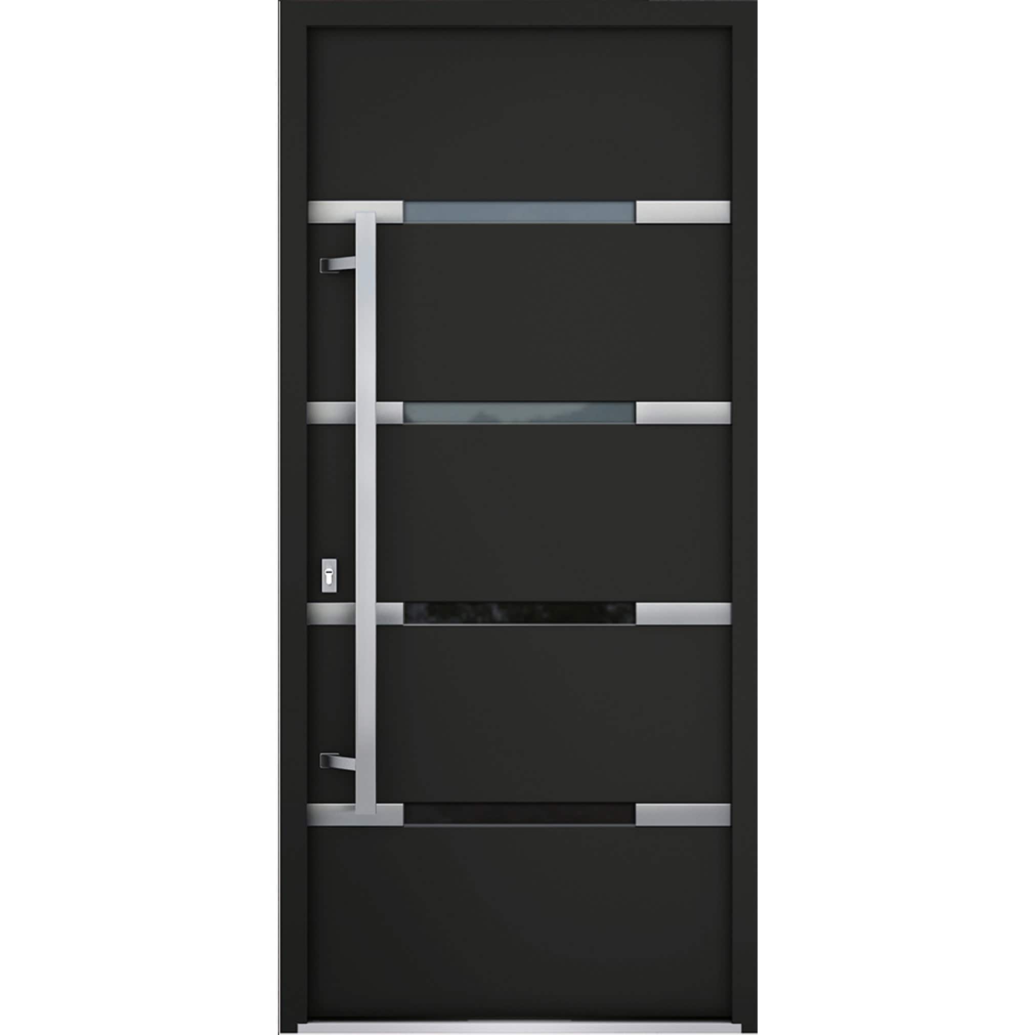 Vdom doors VDOMDOORS DEUX1105 Exterior Prehung Steel Door Black Enamel 36-in x 80-in Right-hand inswing