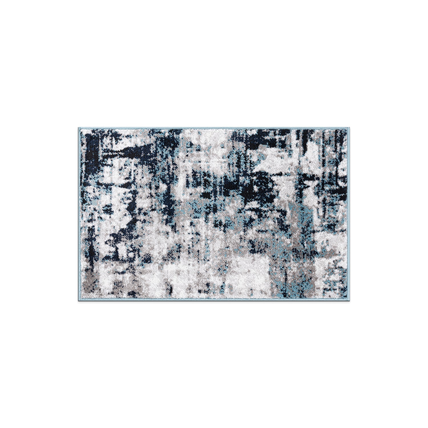 World Rug Gallery 935BLUE2X3 2 x 3 (ft) Loomed Polypropylene Blue Rectangular Indoor Abstract Global Area rug