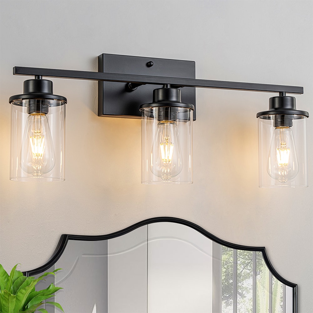 GoYeel ZW008 23.62-in 3 -Light Matte Black Modern/contemporary Vanity light