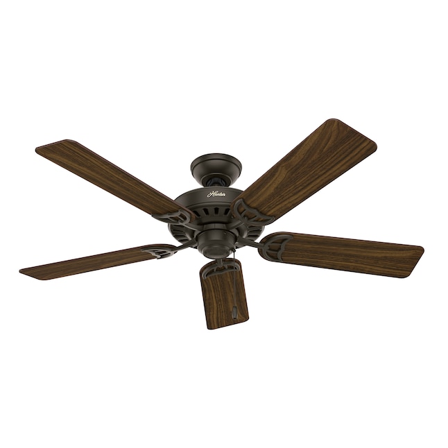 Hunter Studio Series 52 In New Bronze Led Indoor Downrod Or Flush Mount Ceiling Fan With Light 5 Blade The Fans Department At Com - Hunter 52 Inch Ceiling Fan With 4 Lights