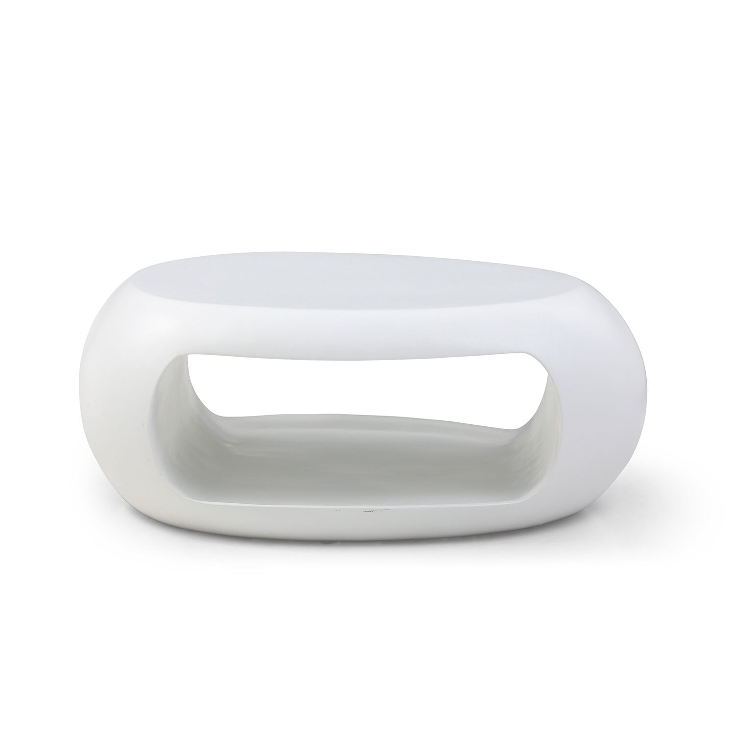 SINOFURN SYA390013WT Fiberglass Modern Coffee Table with Storage
