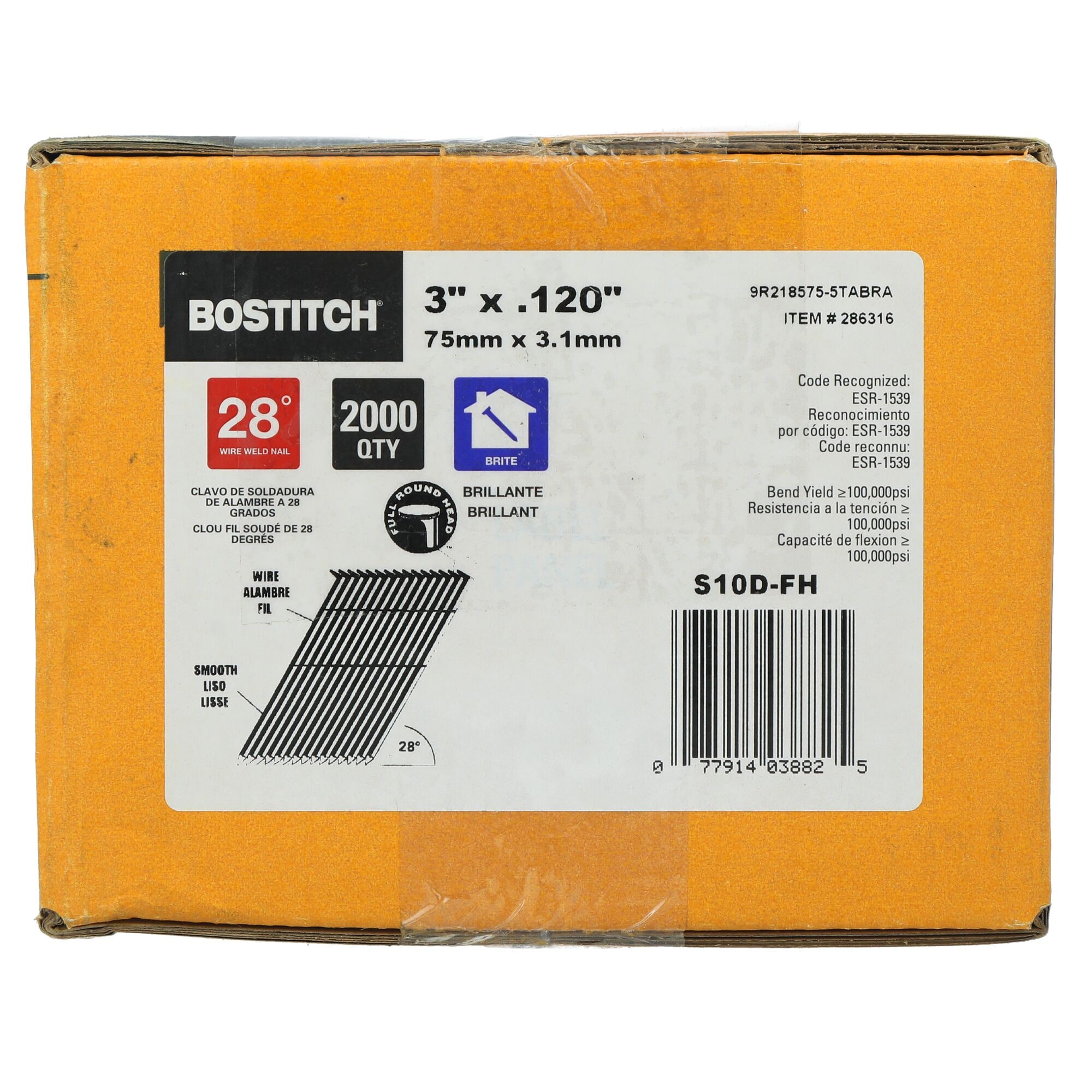 Bostitch 3-in x 0.12-in 28-Degree Coated Smooth Shank Collated Framing ...