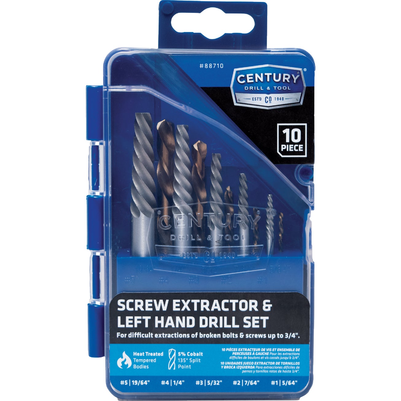 Century Drill & Tool Century Drill Tool 88710 10-Piece M35 Cobalt