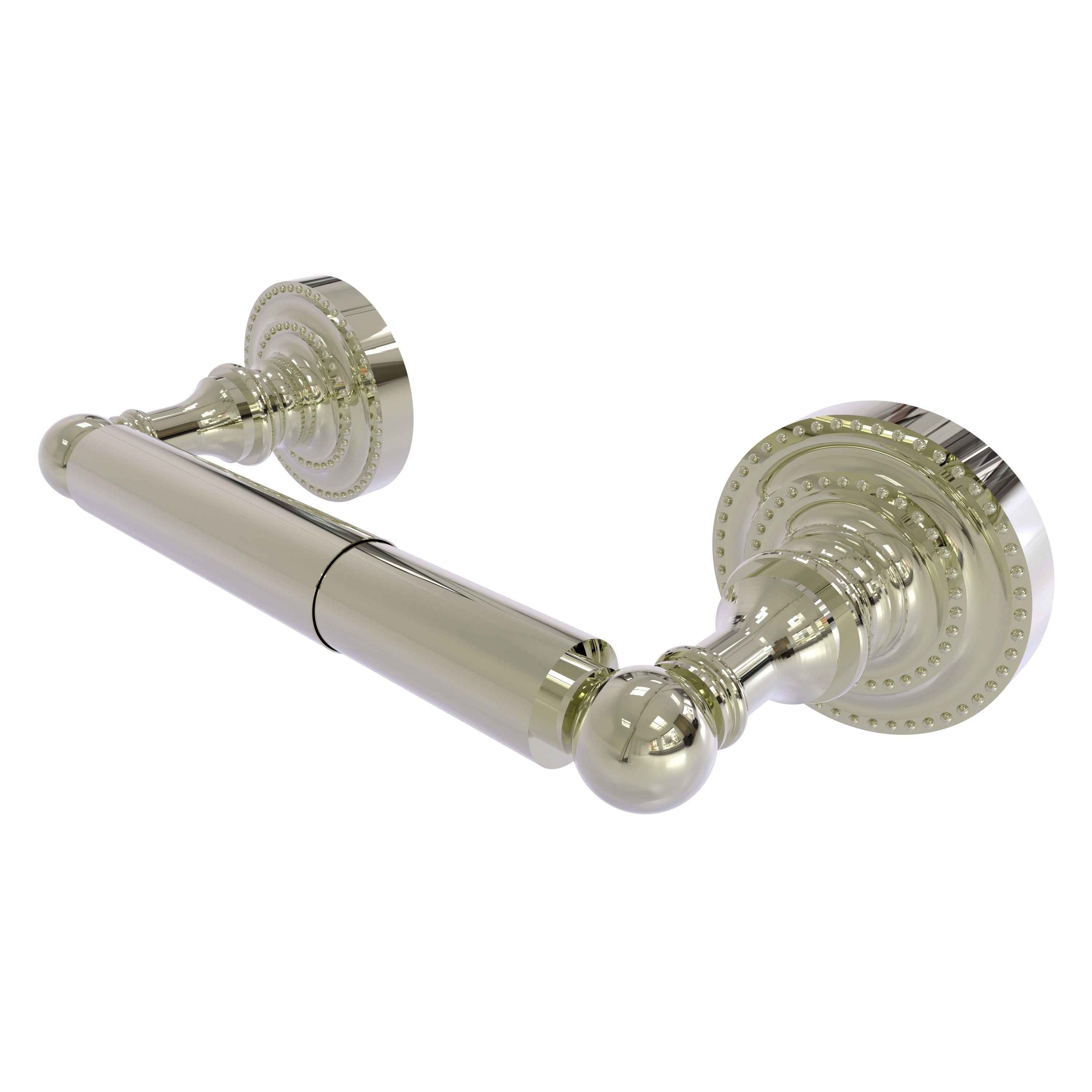 Allied Brass DT-24-PNI Dottingham Polished Nickel Wall mount Double post Toilet Paper Holder 1 -Rolls with Storage