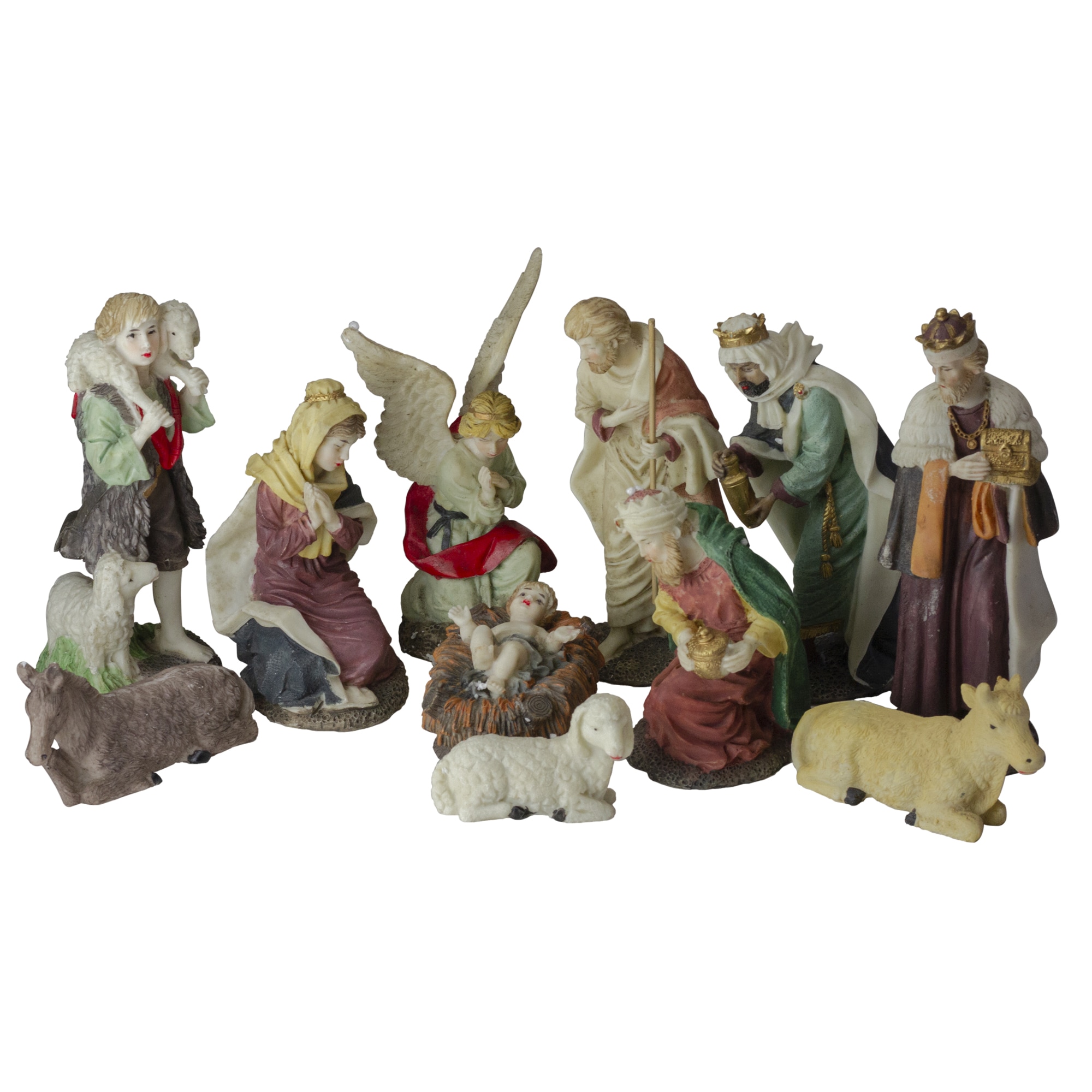 Northlight 33681585 23-in Set of 11 Christmas Nativity Resin Figurines 8" Figurine Nativity Christmas Decor