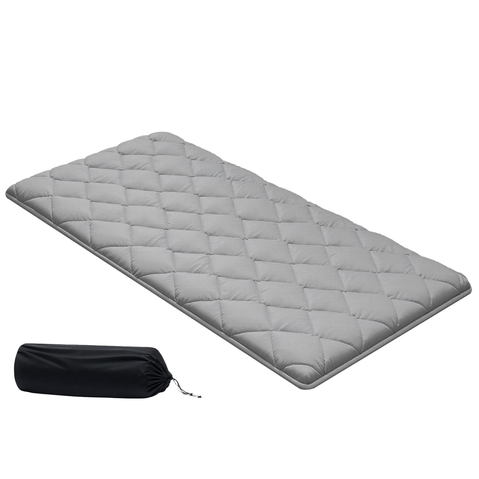 Mecale Twin Foldable Tatami Futon Mattress 2.5-in 9-Layer Foam Floor Mat with Storage Bag Gray