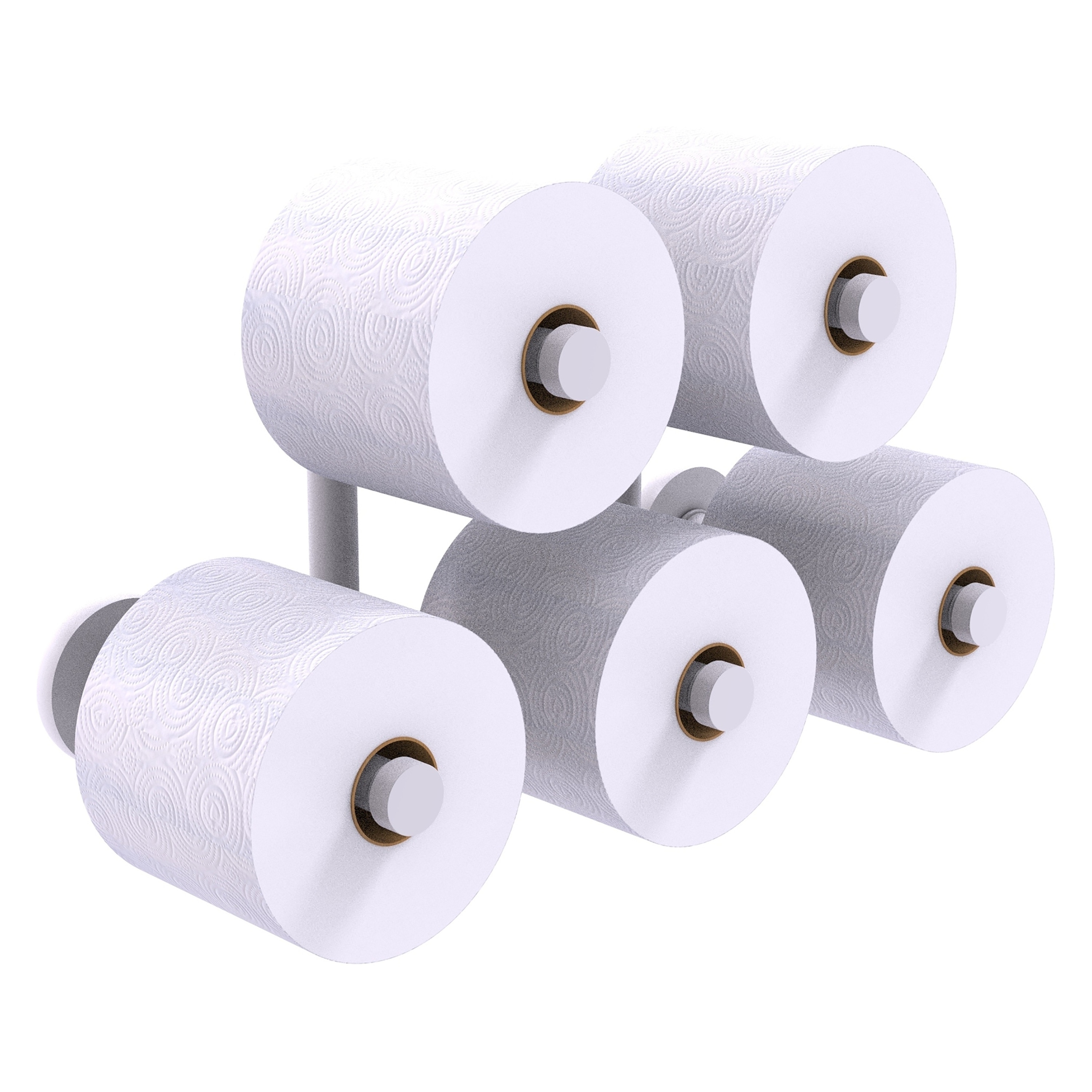 Allied Brass P1000-24-5-WHM Prestige Skyline Matte White Wall mount Double post Toilet Paper Holder 5 -Rolls with Storage