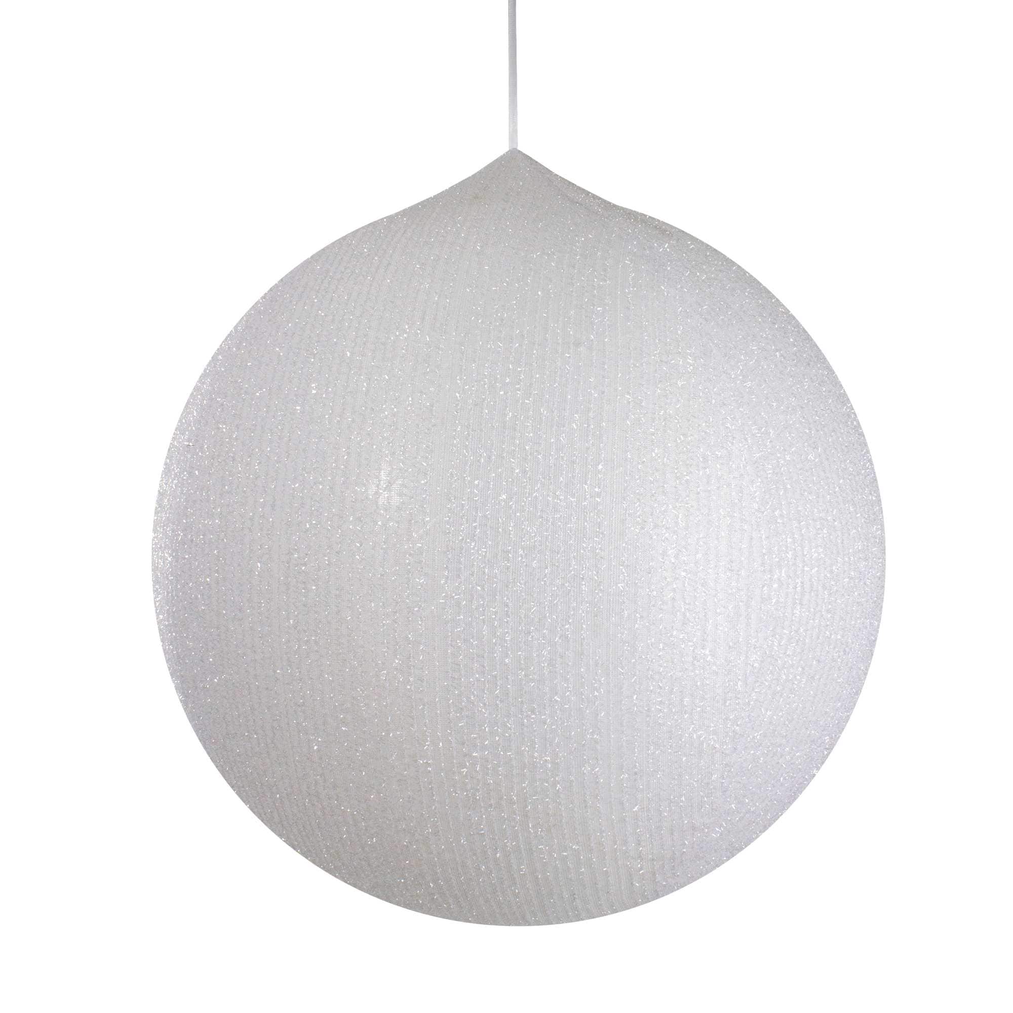 Northlight Inflatable Tinsel Commercial Christmas Ball Ornament Outdoor Decoration - 19.5 inch - White
