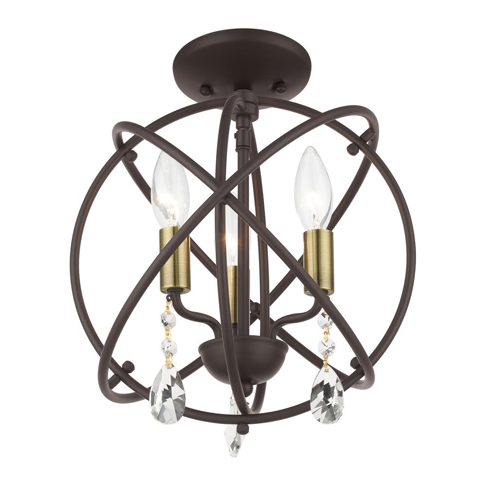 Bronze Mini Plug-in Crystal Candle Chandelier