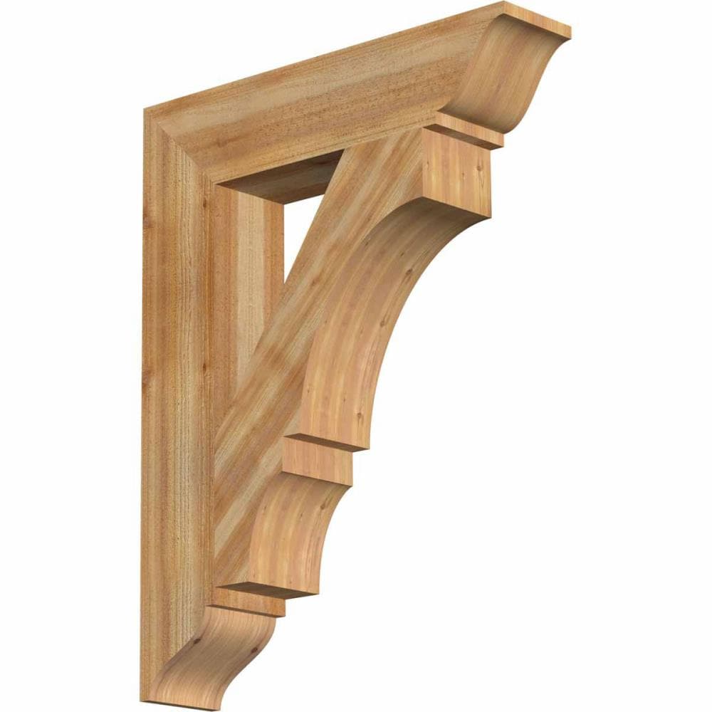 Ekena Millwork BKT06X28X36BOA01RWR Balboa traditional rough sawn 6-in x 28-in x 36-in Western red cedar Brown Wood Standard bracket