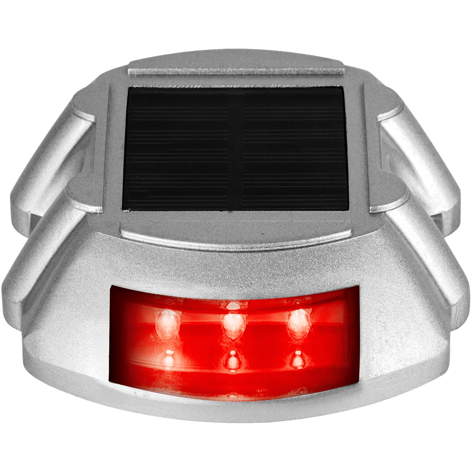 8-Pack Solar Red LED Pathway Lights with Aluminum Shell