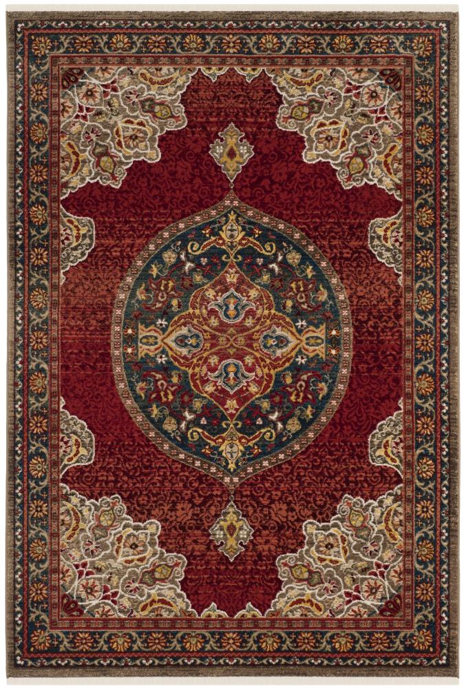 Safavieh KSN302F-5 Kashan Alexandra 5 x 7 (ft) Loomed Polypropylene Red/Blue Rectangular Indoor Border Oriental Area rug