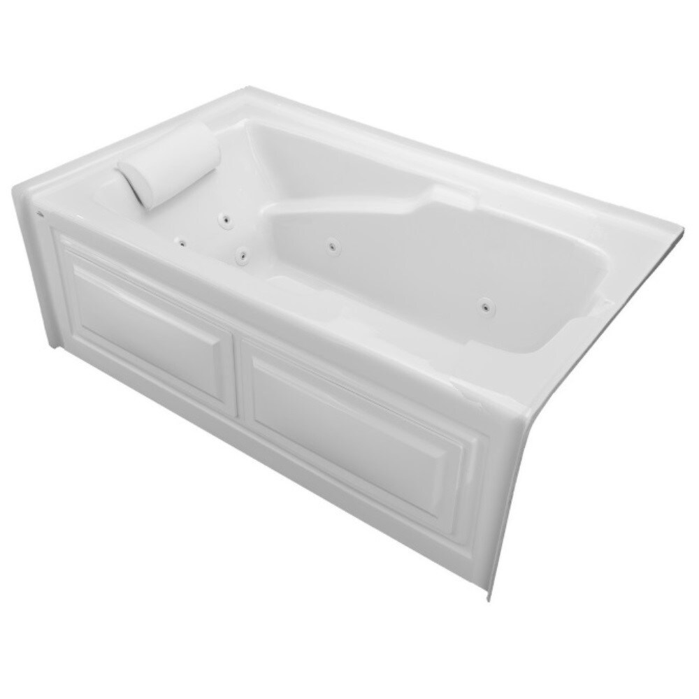 Laurel Mountain Warren ll 36-in x 72-in White Acrylic Oval Drop-In Air Bath  (Front Center Drain) in the Bathtubs department at