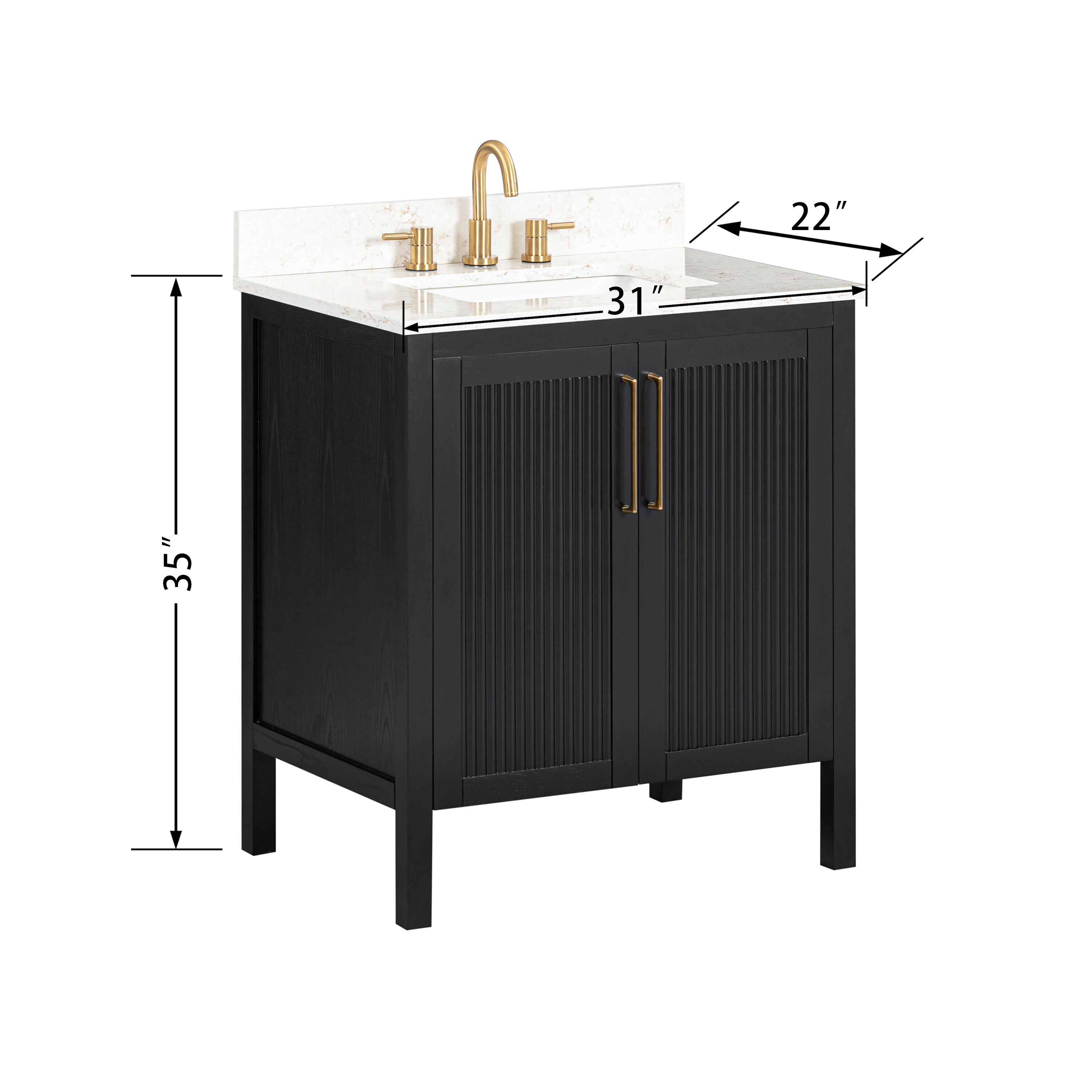 Avanity LUKA-VS31-BKO-AL Bath-Vanity-Combo - View #3