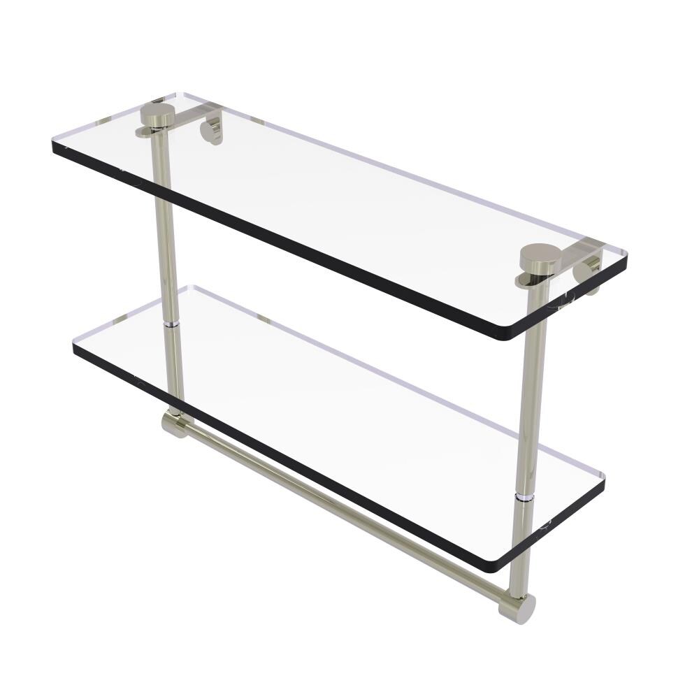 Allied Brass NS-2/16TB-PNI Polished Nickel 2 -Tier Wall mount Bathroom Shelf ( 16-in x 12-in x 5-in )