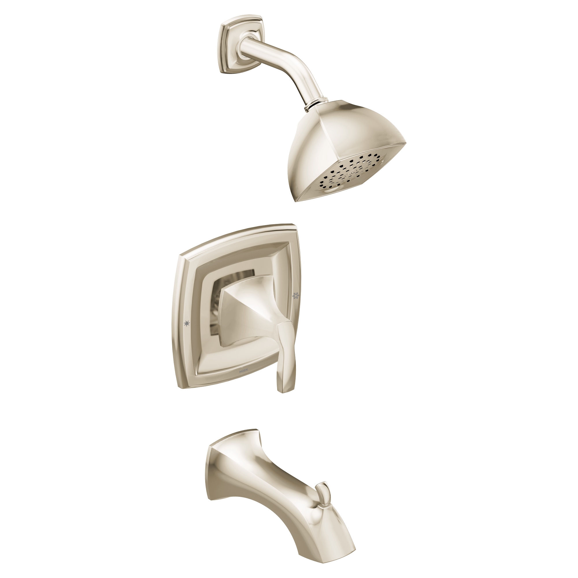 Moen T2693NL Voss Polished Nickel 1-handle Single function 7.25-Inches Round Bathtub and shower Faucet