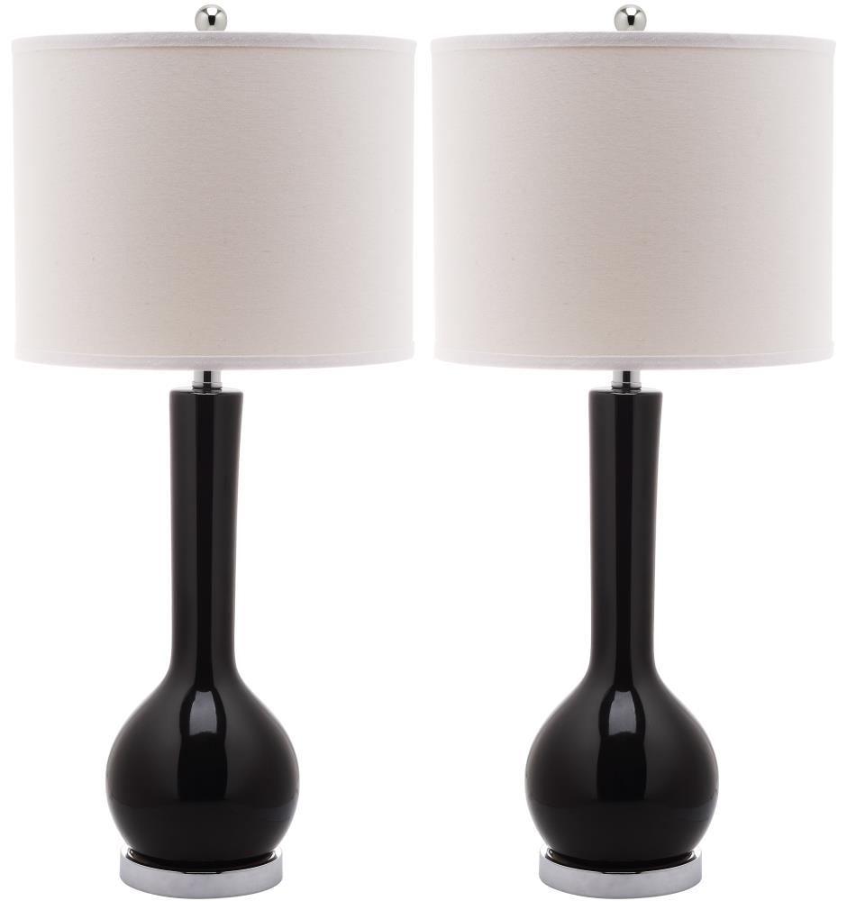 Safavieh LIT4091J-SET2 Mae Modern/contemporary Medium base (E-26) Lamp Set with Off-white Shades