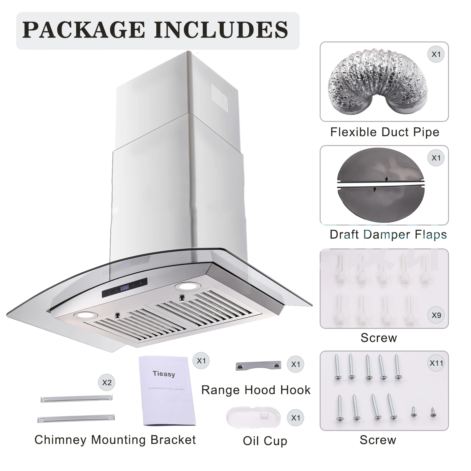 Damerin T11240 Wall-Mounted-Range-Hoods - View #8