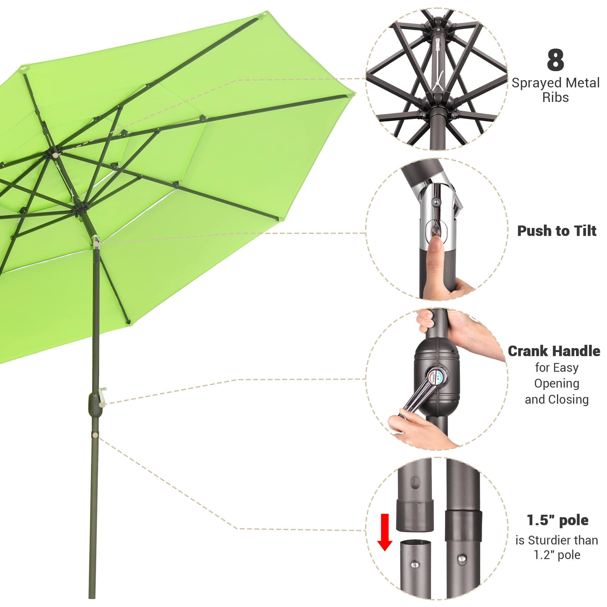 Yescom 07UMBSET011-10FT-LO Umbrellas-2 - View #2