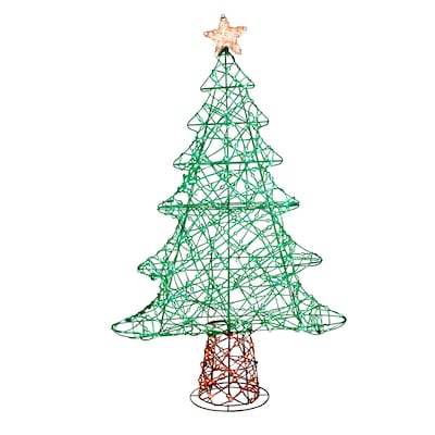 Details about   4FT Snowflake Christmas Tree with 48 LED Lamp & Stand Xmas Decoration Ornaments