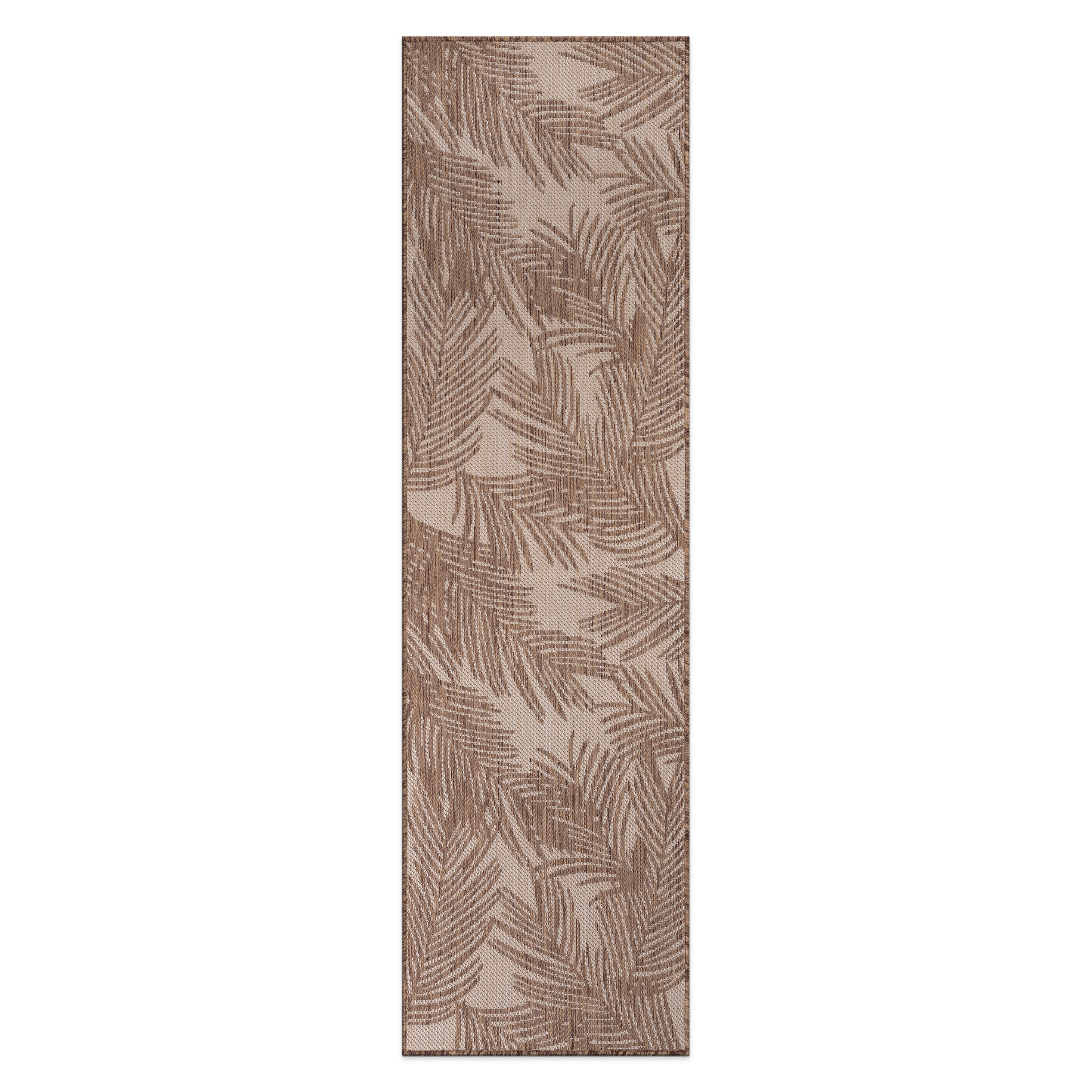 World Rug Gallery 117BROWN2X7 Summer 2 x 7 (ft) Loomed Polypropylene Brown Rectangular Indoor/Outdoor Floral/Botanical Tropical Area rug