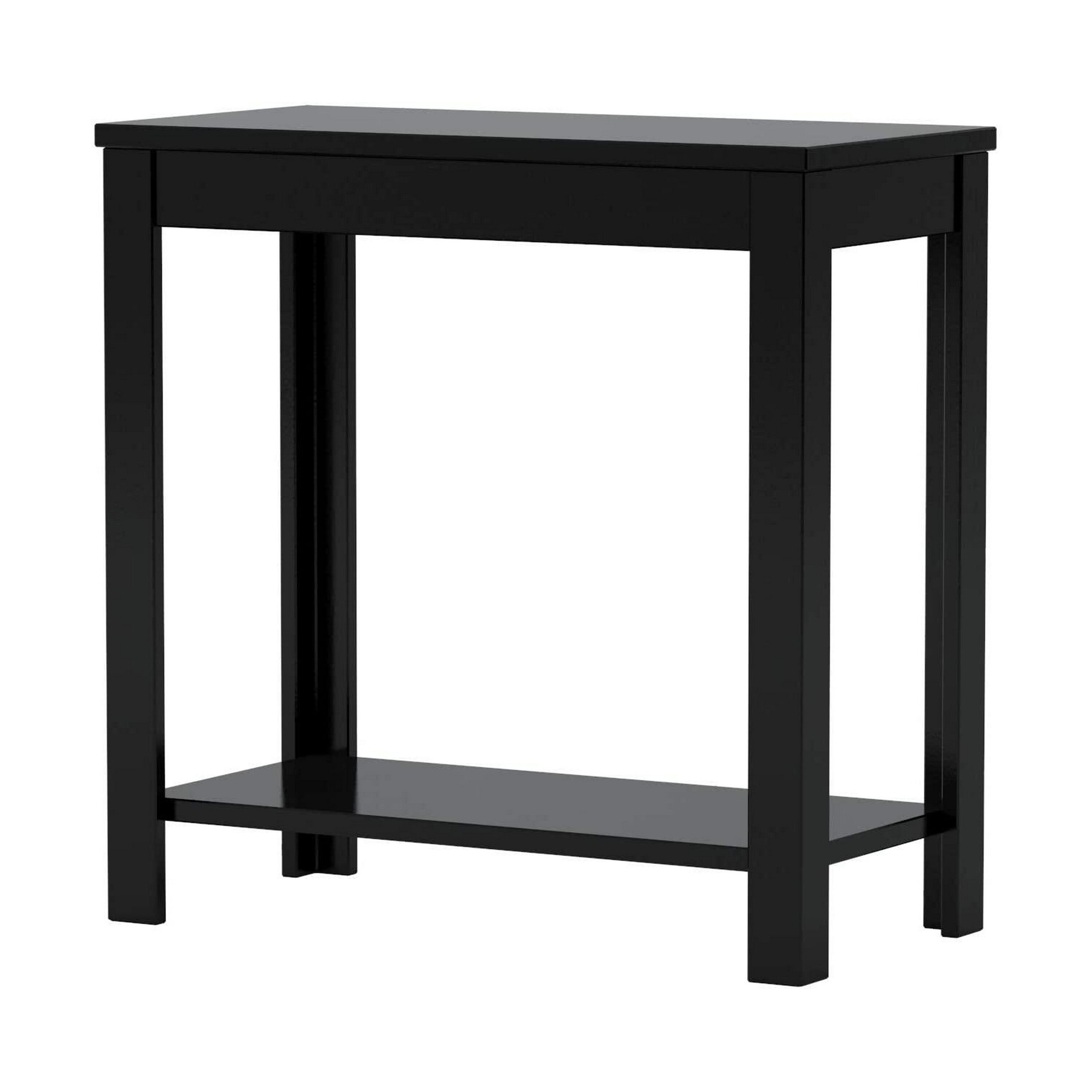 Benzara 12-in W x 24-in H Black Wood Midcentury End Table with Storage ...