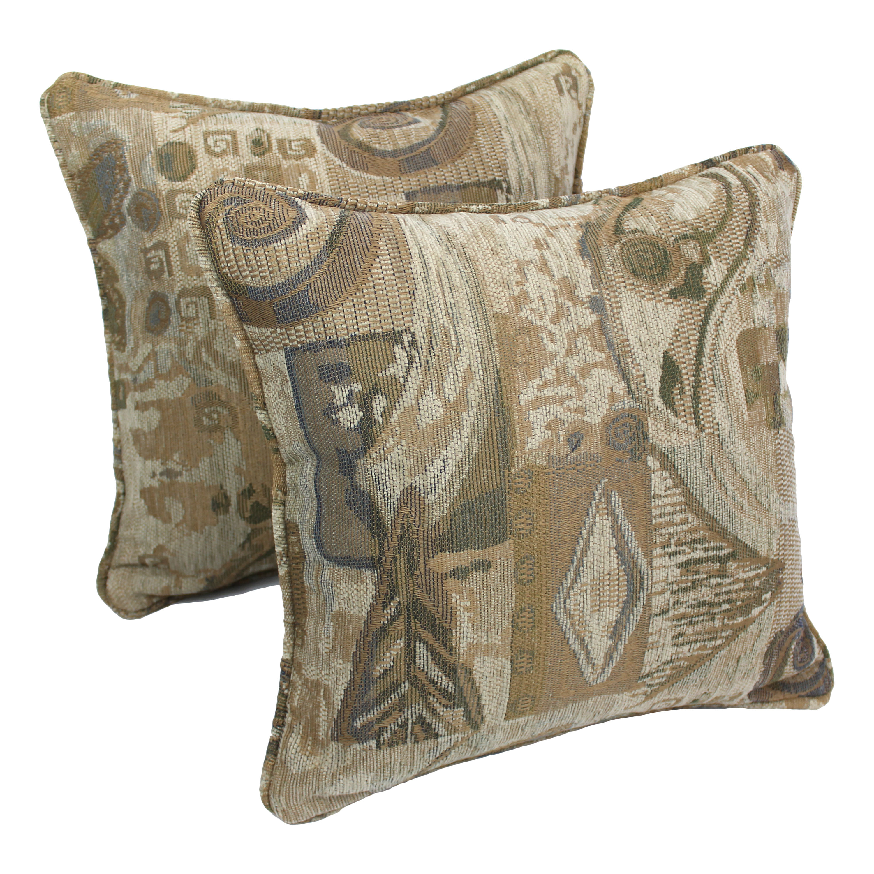 Blazing Needles 9810-CD-S2-JCH-04 2 -Piece 18-in x 18-in Wind Song Square Indoor Decorative Pillow