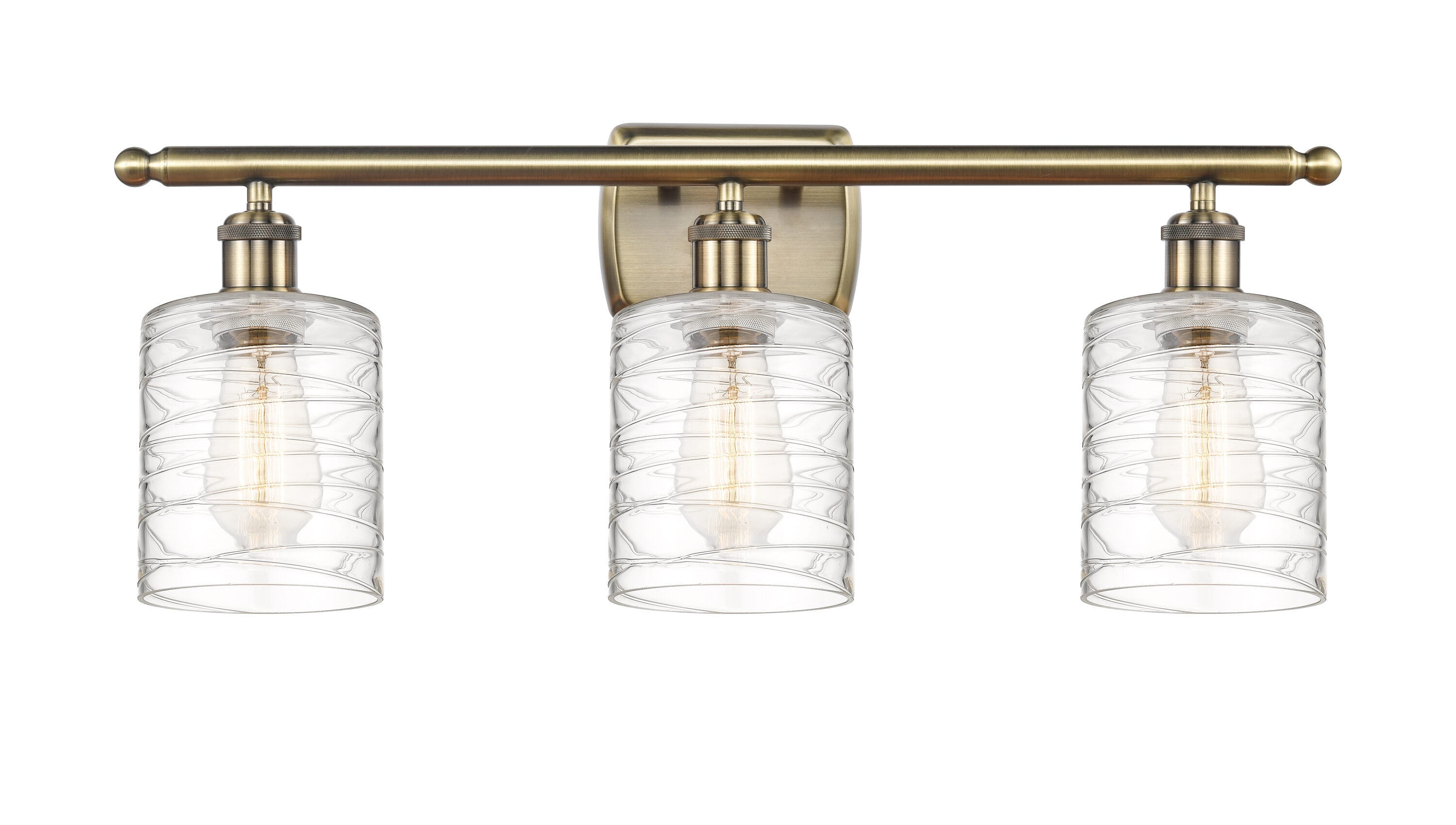 Innovations Lighting 516-3W-AB-G1113 Cobbleskill 26-in 3 -Light Antique Brass Industrial Vanity light