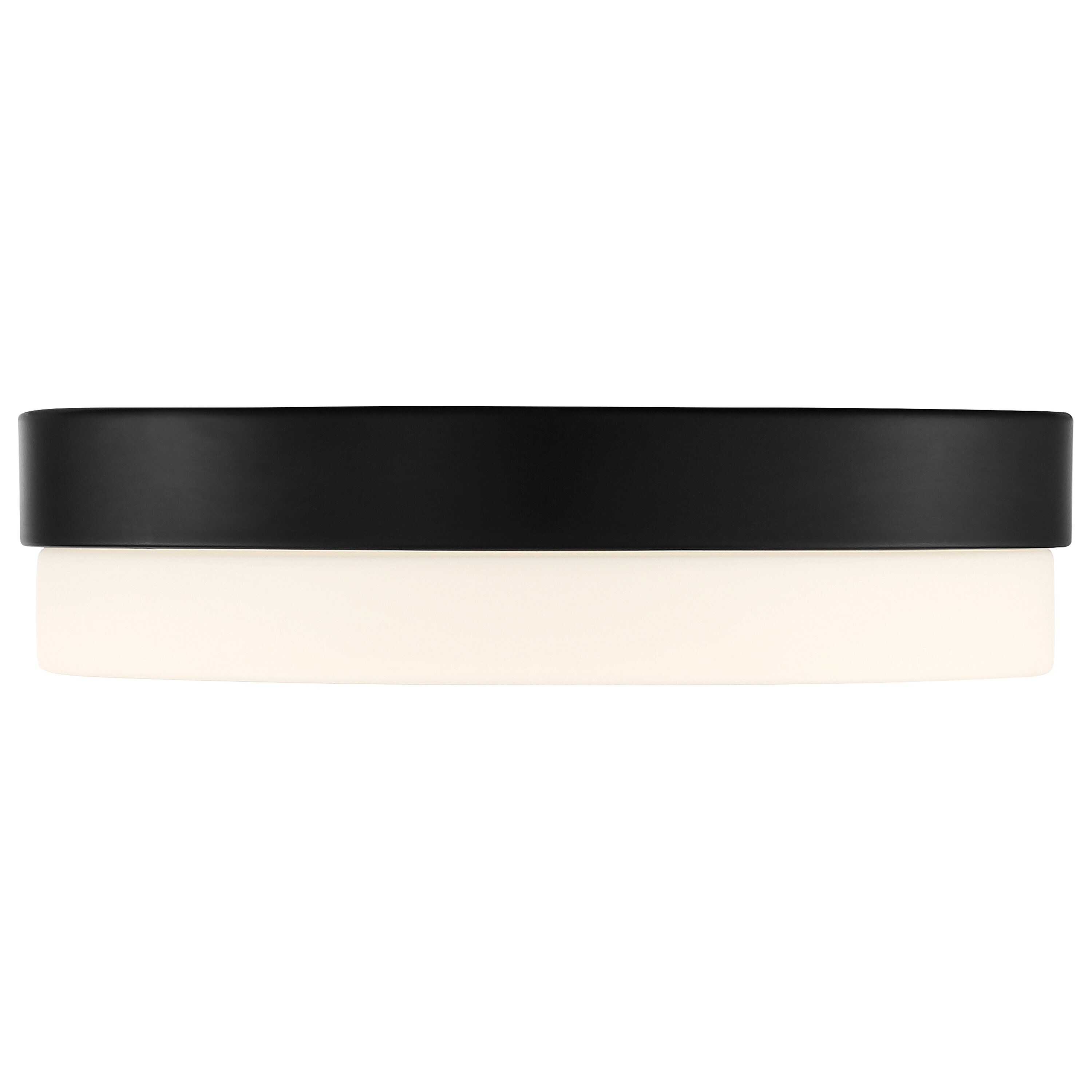 Sleek Matte Black LED Drum Flush Mount with Opal Globe