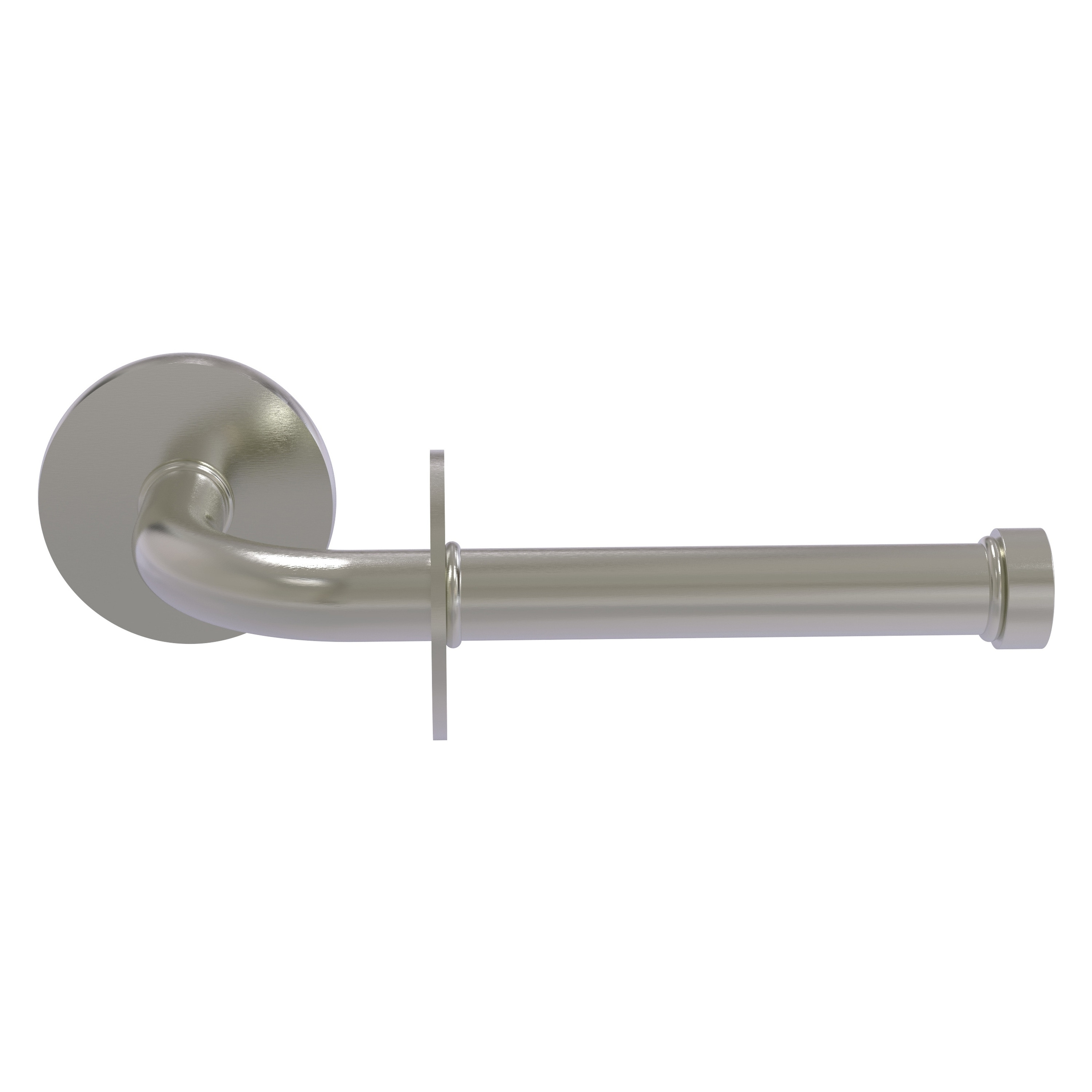 Allied Brass RM-24E-SN Remi Satin Nickel Wall mount Single post Toilet Paper Holder 1 -Rolls with Storage