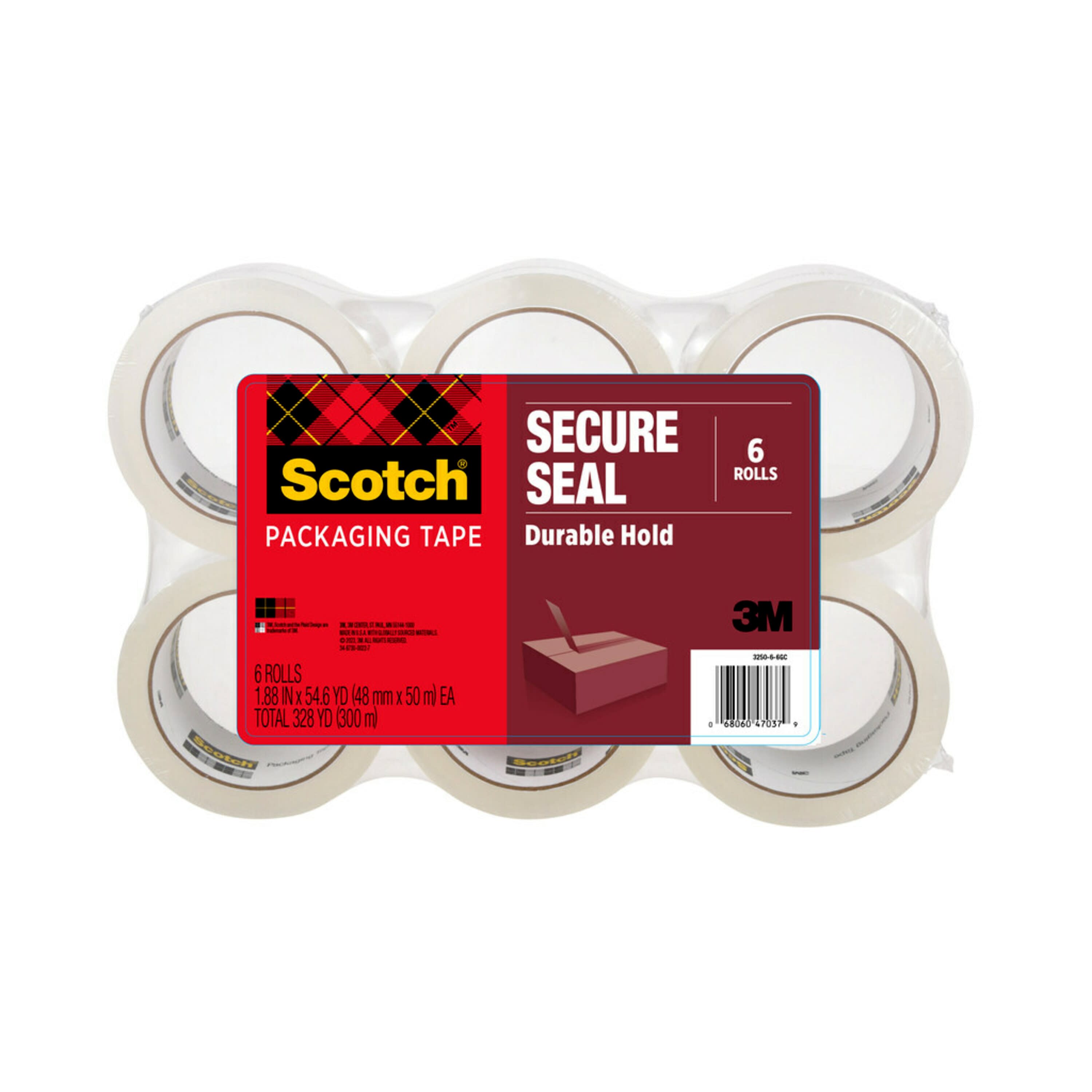 3M 3250-6-6GC 6 -Pack 1.88-Inches x 54.6-Yards Packaging tape