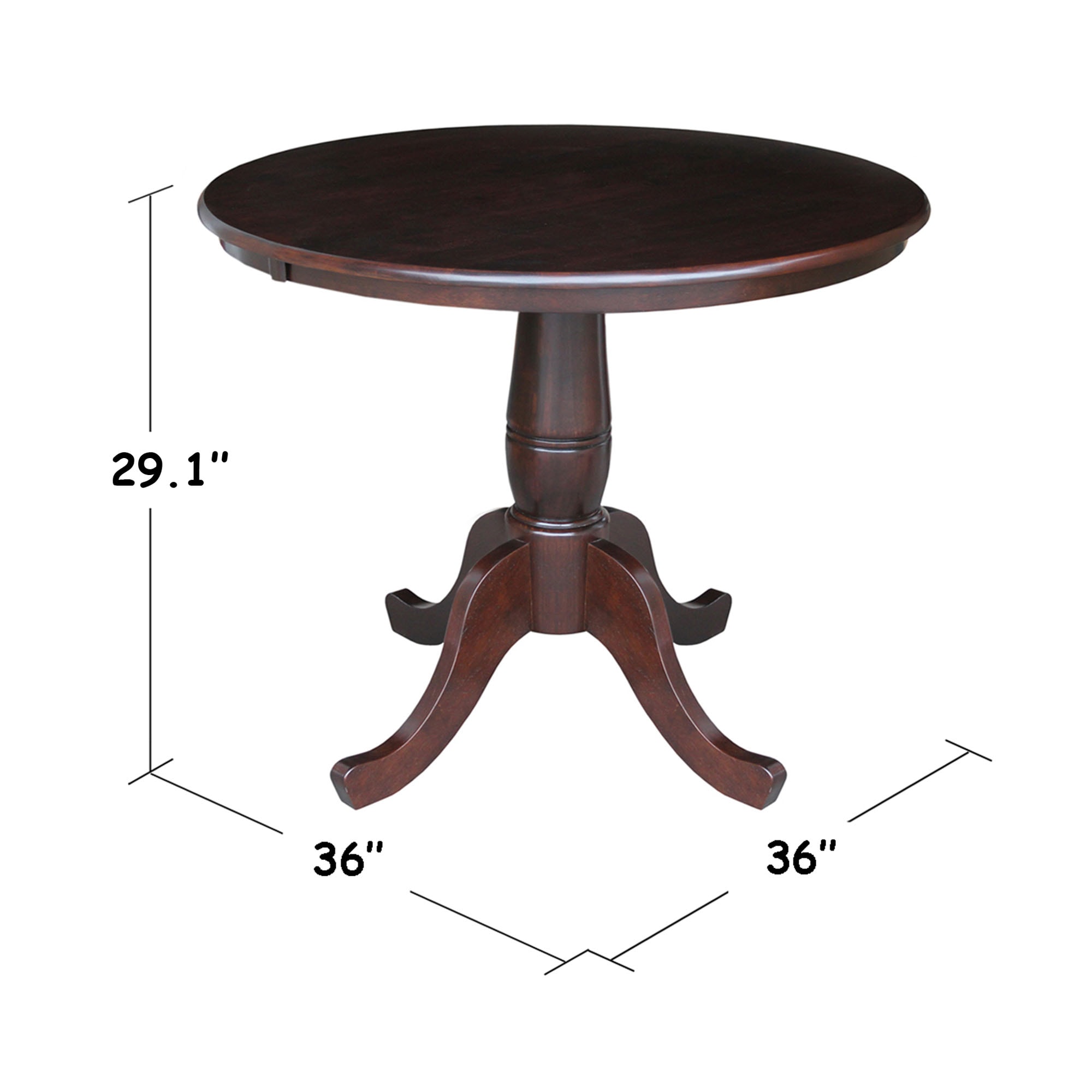 International Concepts Rich Mocha Round Traditional Dining Table, Wood ...