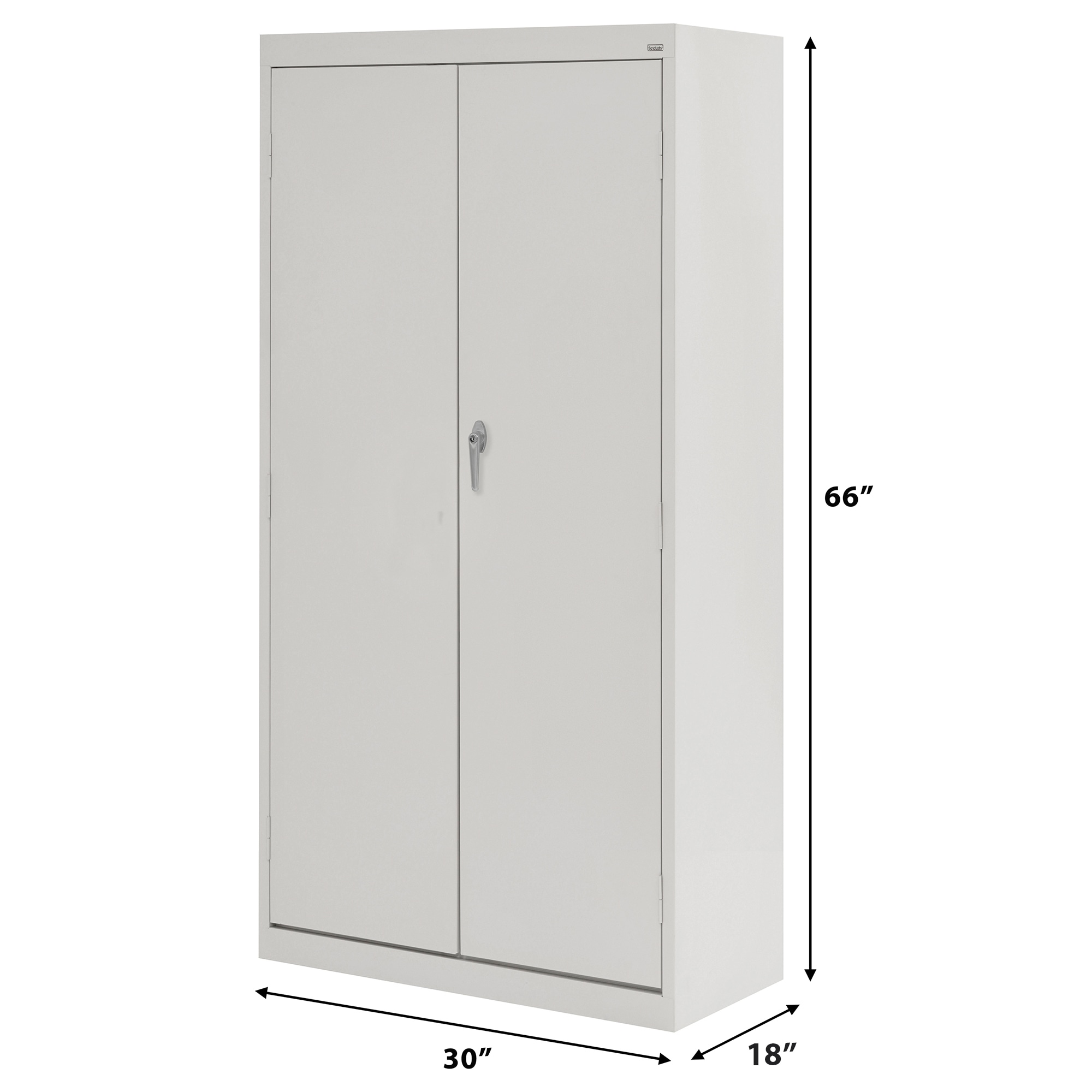 Dove Gray Lockable Steel Janitorial Cabinet with Spill Containment