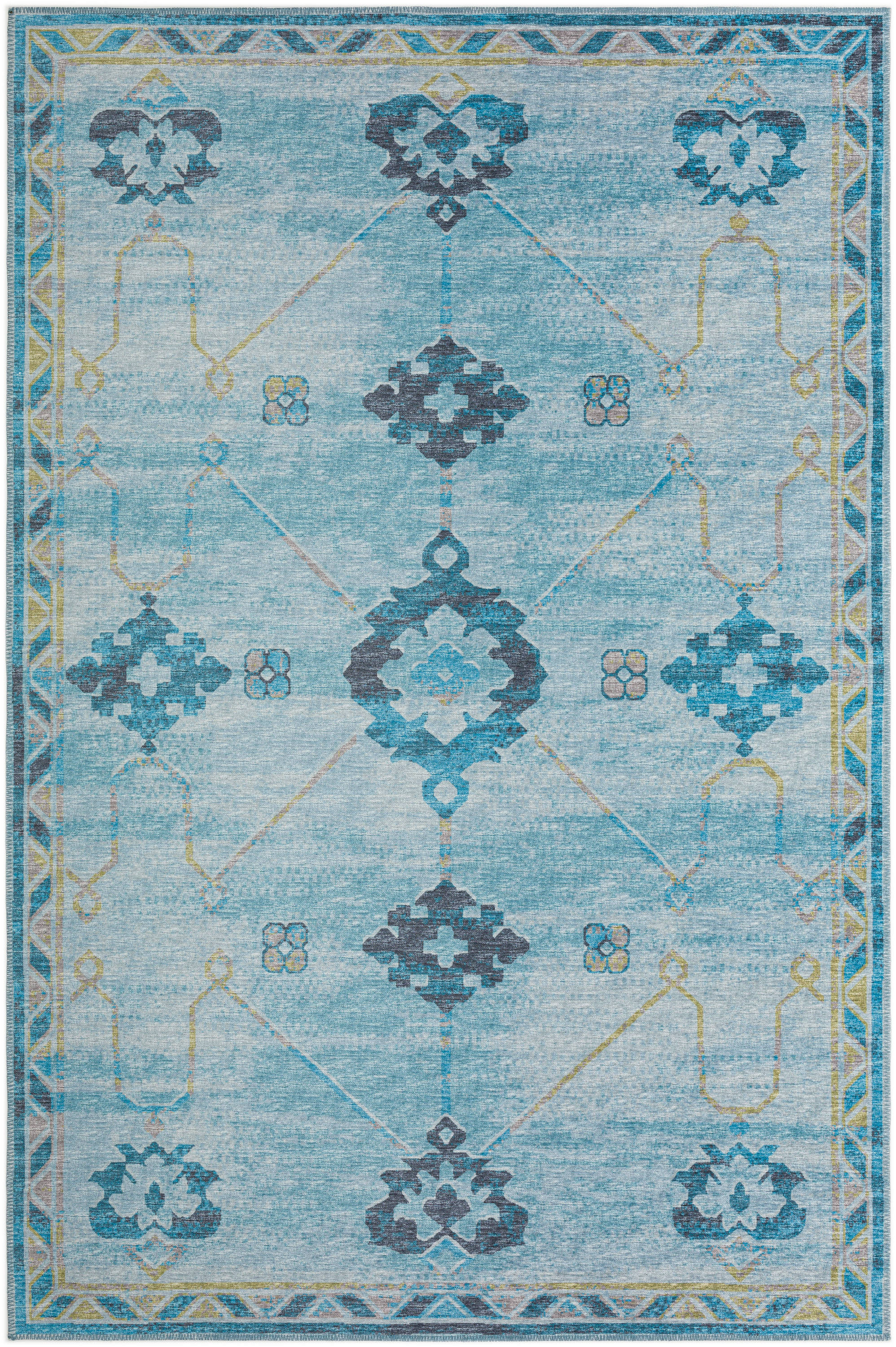 Addison Rugs Yuma 3 X 5 (ft) Blue Indoor/Outdoor Medallion 