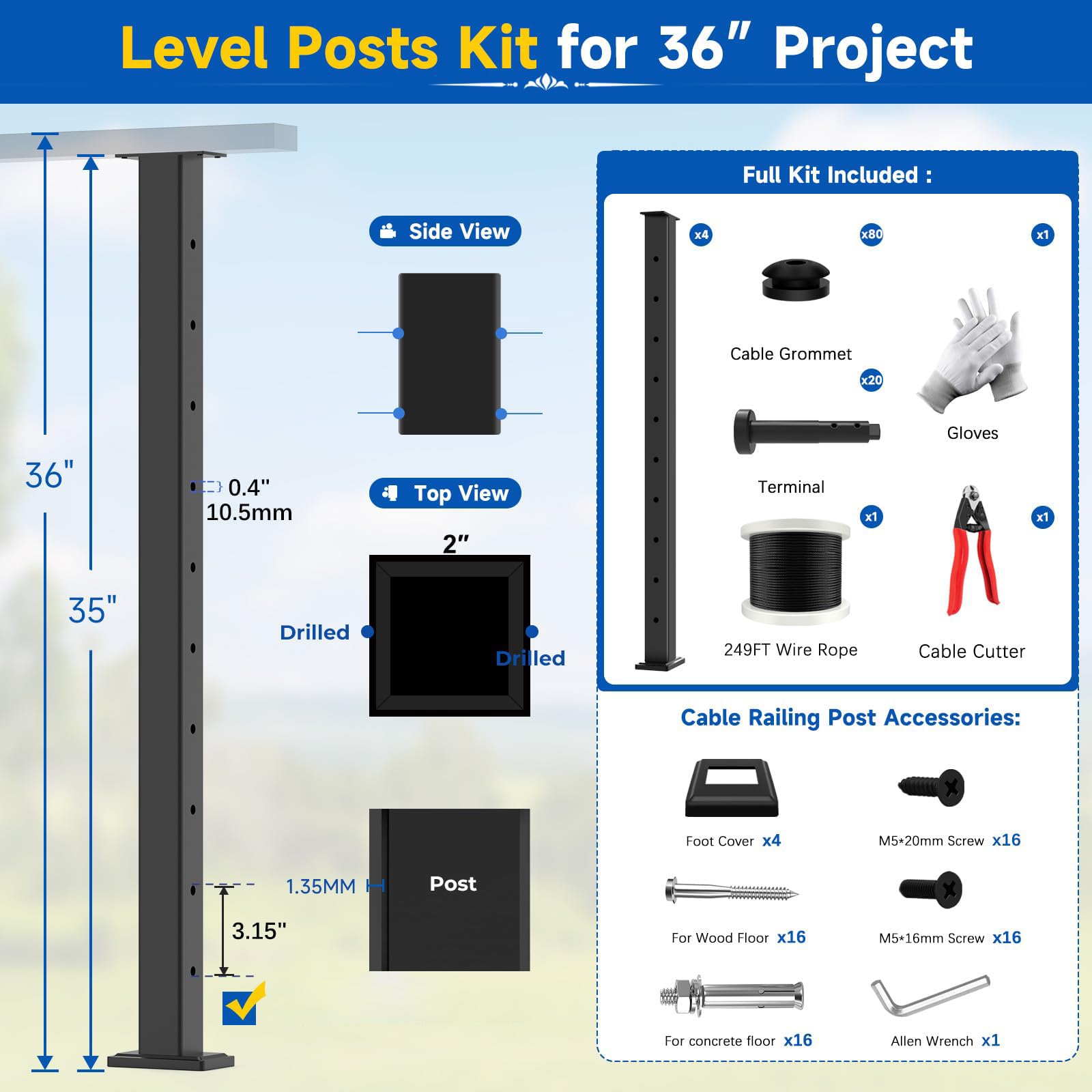 Anqtovp LAN0628N002 Stair-Railing-Kits - View #3