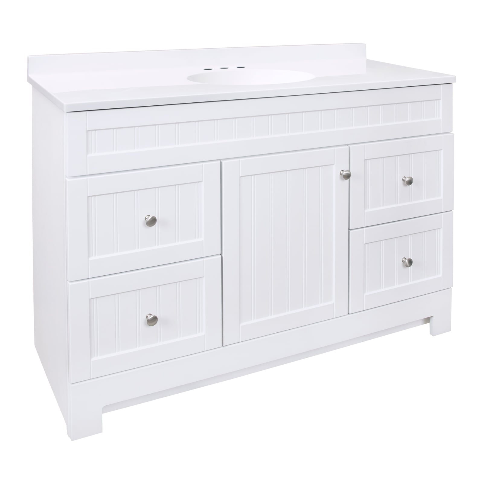 Style Selections Ellenbee 48-in White Single Sink Bathroom Vanity with ...