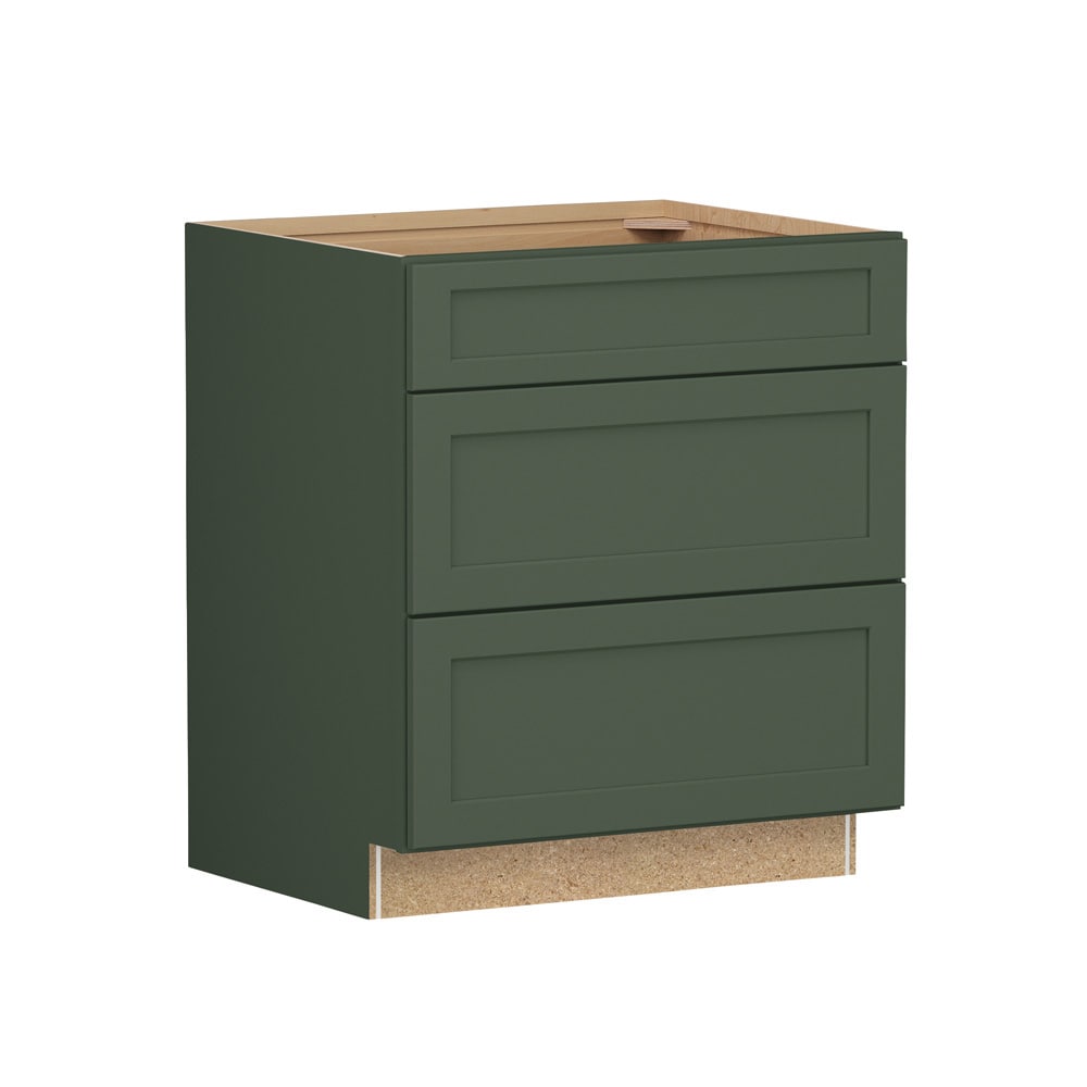 Breckenridge FOL 33-in W x 34.5-in H x 24-in D Sage Painted Drawer Base Fully Assembled Cabinet Recessed Panel Shaker