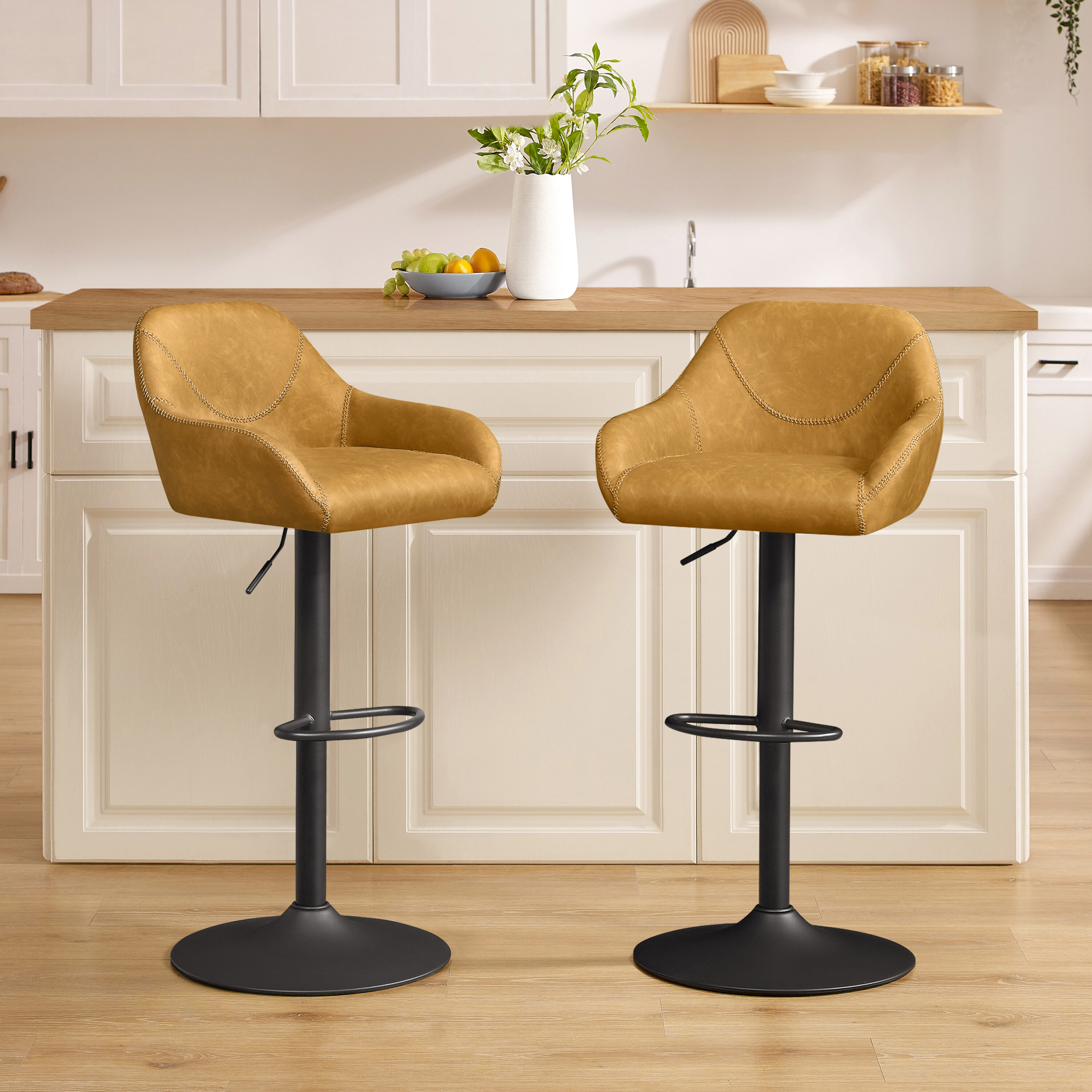 Low back adjustable swivel on sale bar stool 66009