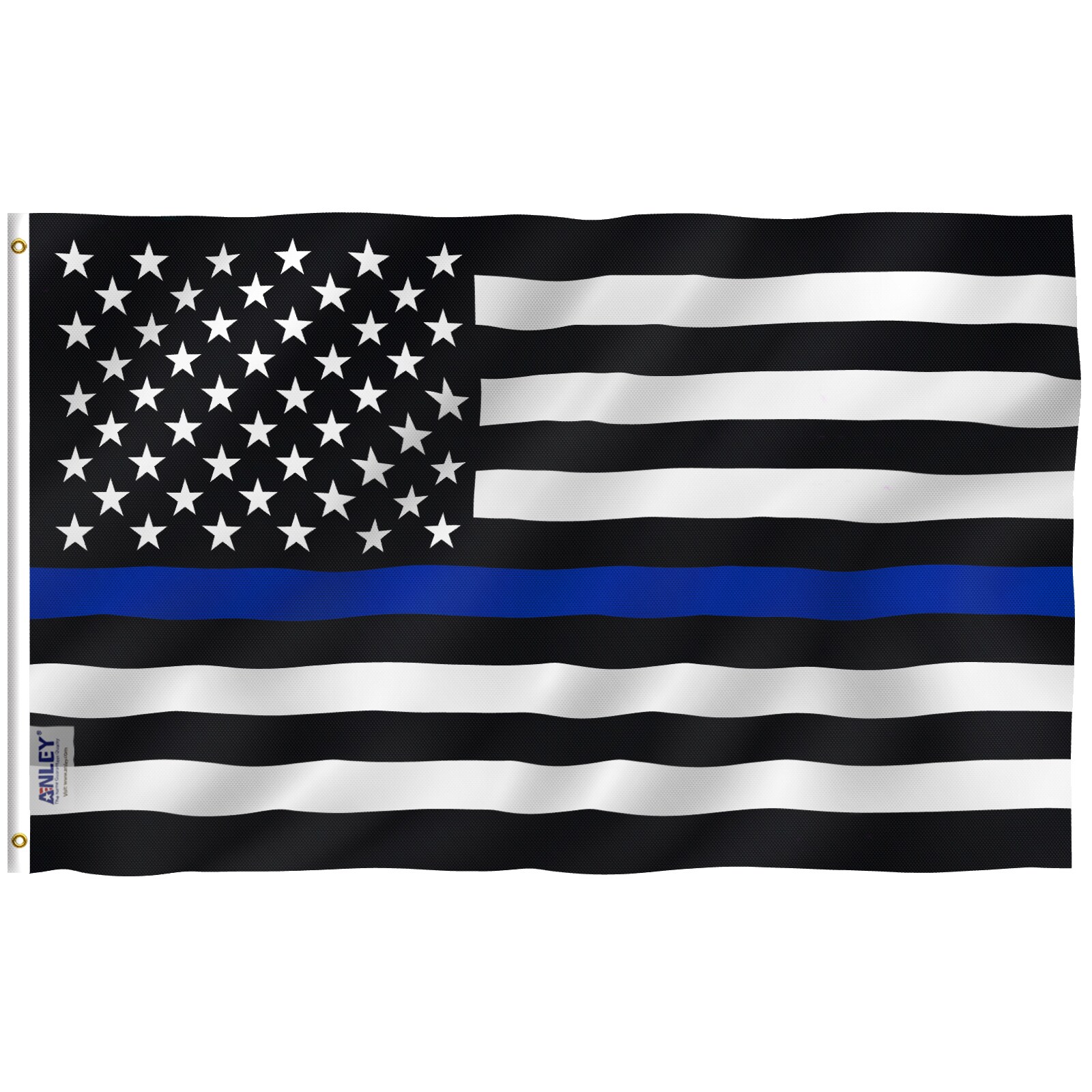 3x5 FT THIN BLUE LINE FLAG POLICE LAW ENFORCEMENT SUPPORT MADE IN THE U.S.A. 