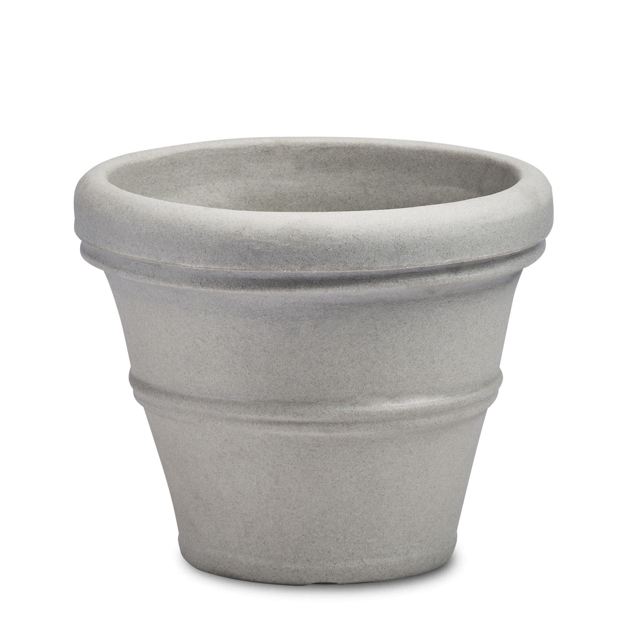 Brunello Planter Pot- Classic Rolled-Rim12inch (Weathered Concrete)