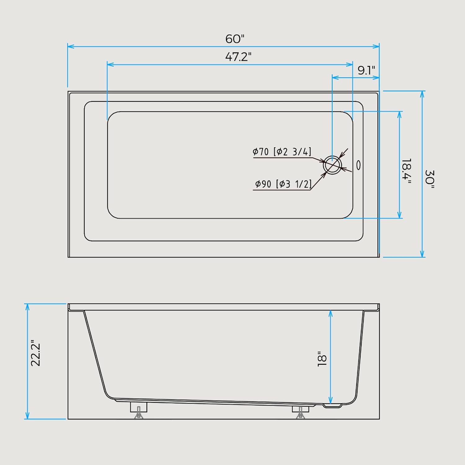 Qeetex PHO154OKUHR bathtubs - View #3